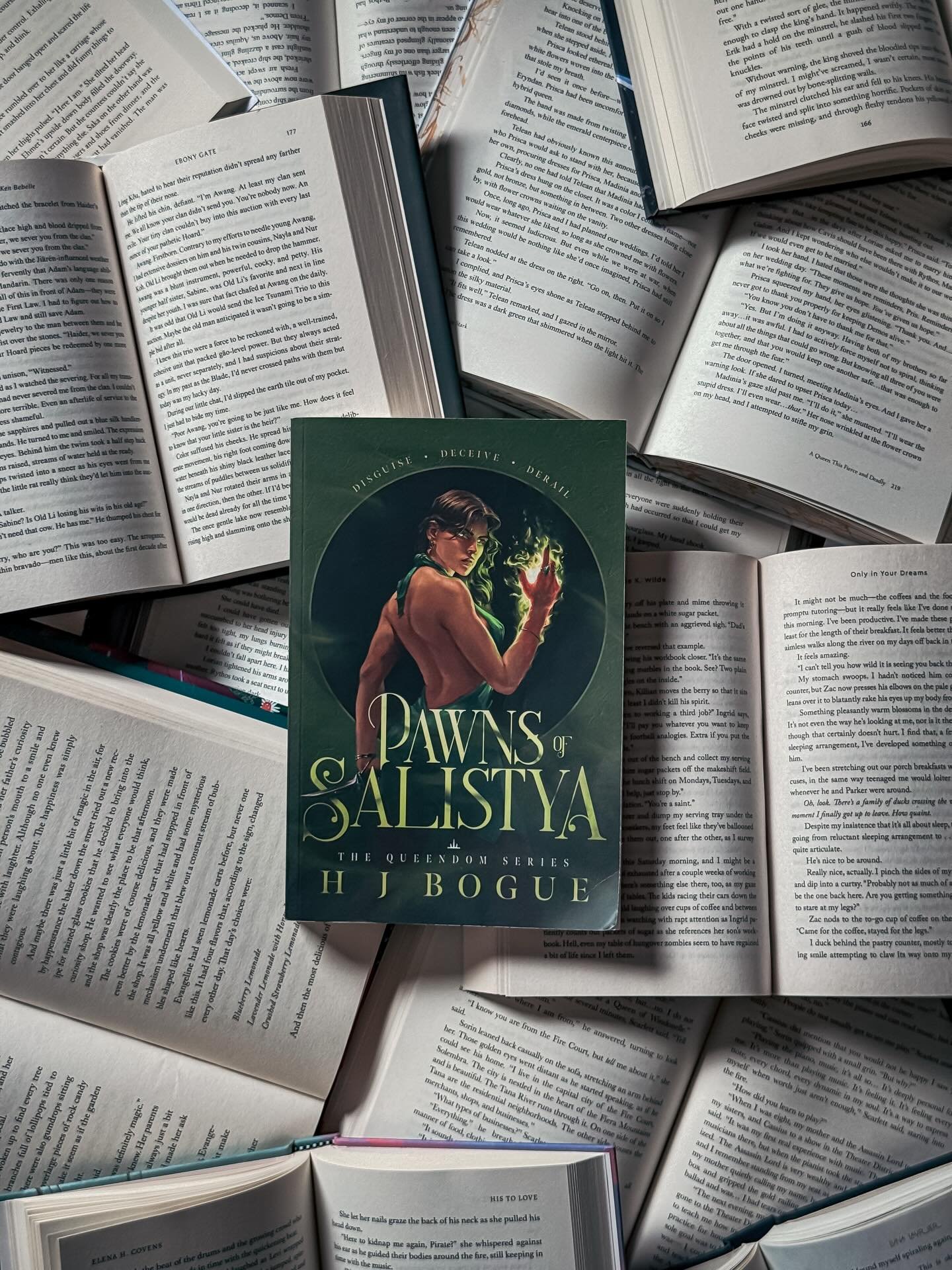 Hey book pals what are you currently reading? 

This picture was fun to make but I did have to crack some spines 🥲 

If you haven&rsquo;t picked up this book, be warned this series has a reluctant chosen one, an FMC who loves messing with the MMC, a