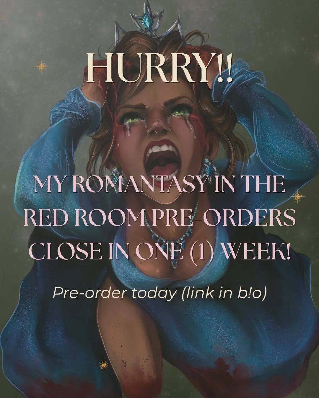 WE ARE OFFICIALLY TWO WEEKS (and some change) AWAY FROM ROMANTASY IN THE RED ROOM! 🔥 

And that also means my pre-orders will shut next Friday the 30th October ❤️ Pre-ordering ensures you won&rsquo;t miss out on any Queendom series goodies! 

Can&rs