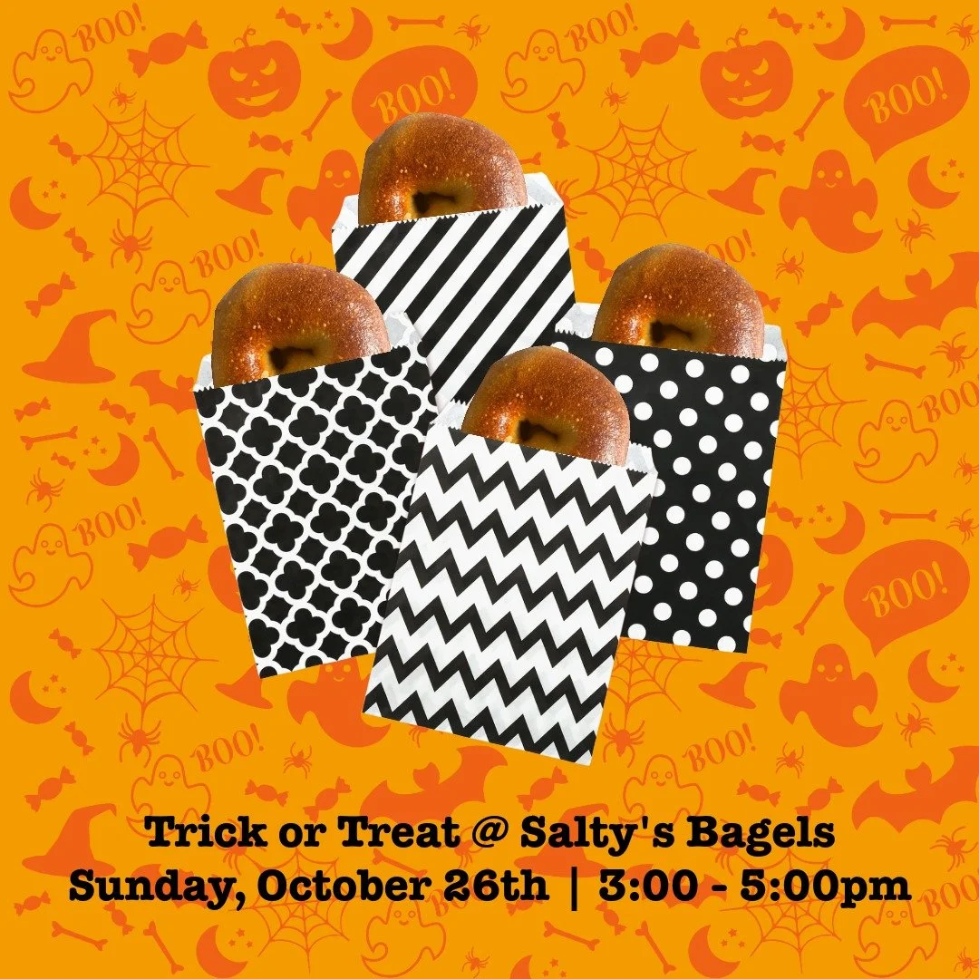 🎃 Greetings, Bagel Goblins!
This Sunday, October 26th, from 3&ndash;5 PM, Rockport Downtown Businesses will be hosting Trick or Treat!

We&rsquo;ll be handing out kiddie-size plain bagels, freshly baked and perfect for little Trick-or-Treaters, righ
