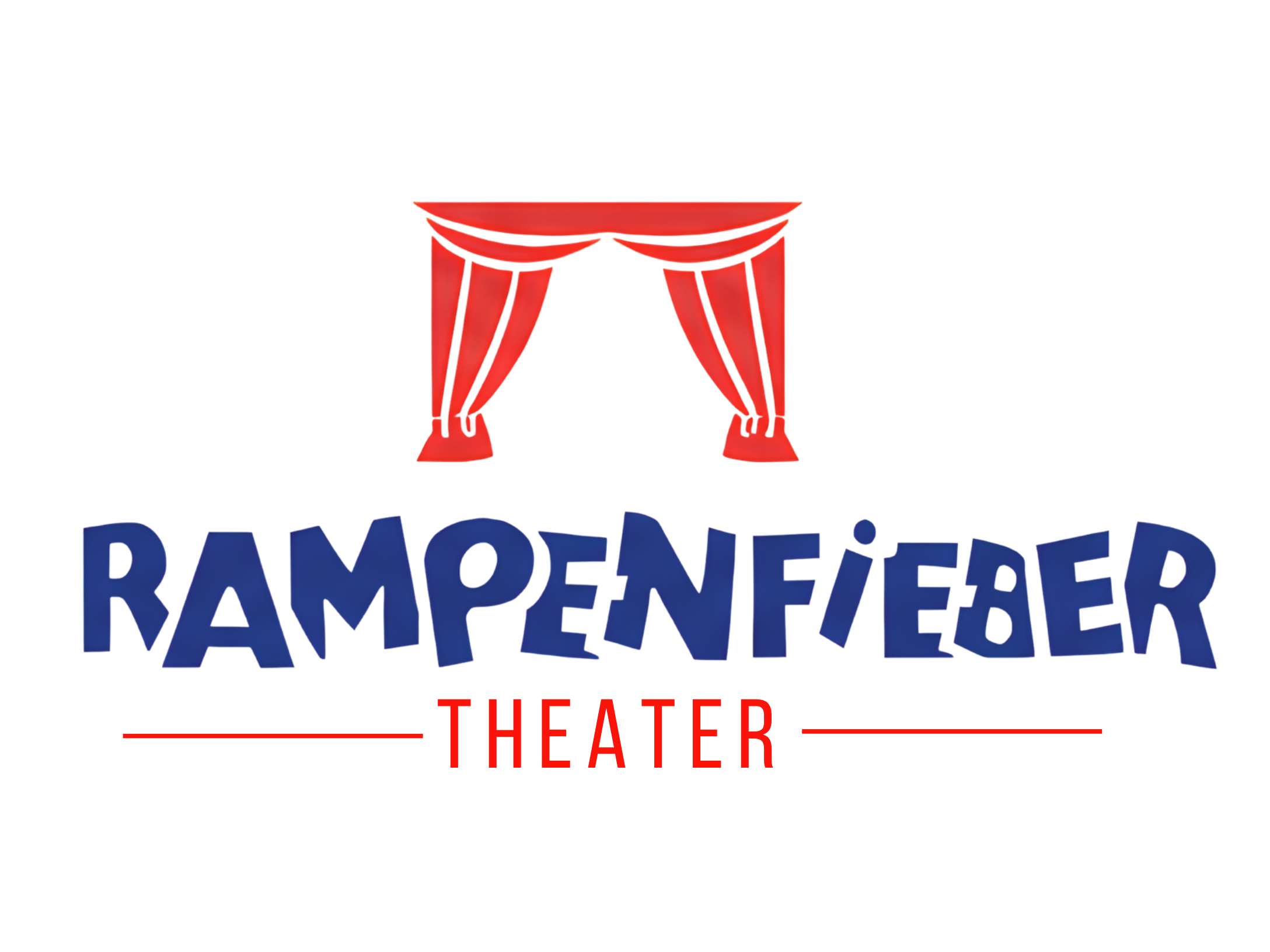 Schriftzug in dunkelblau Rampenfieber Theater