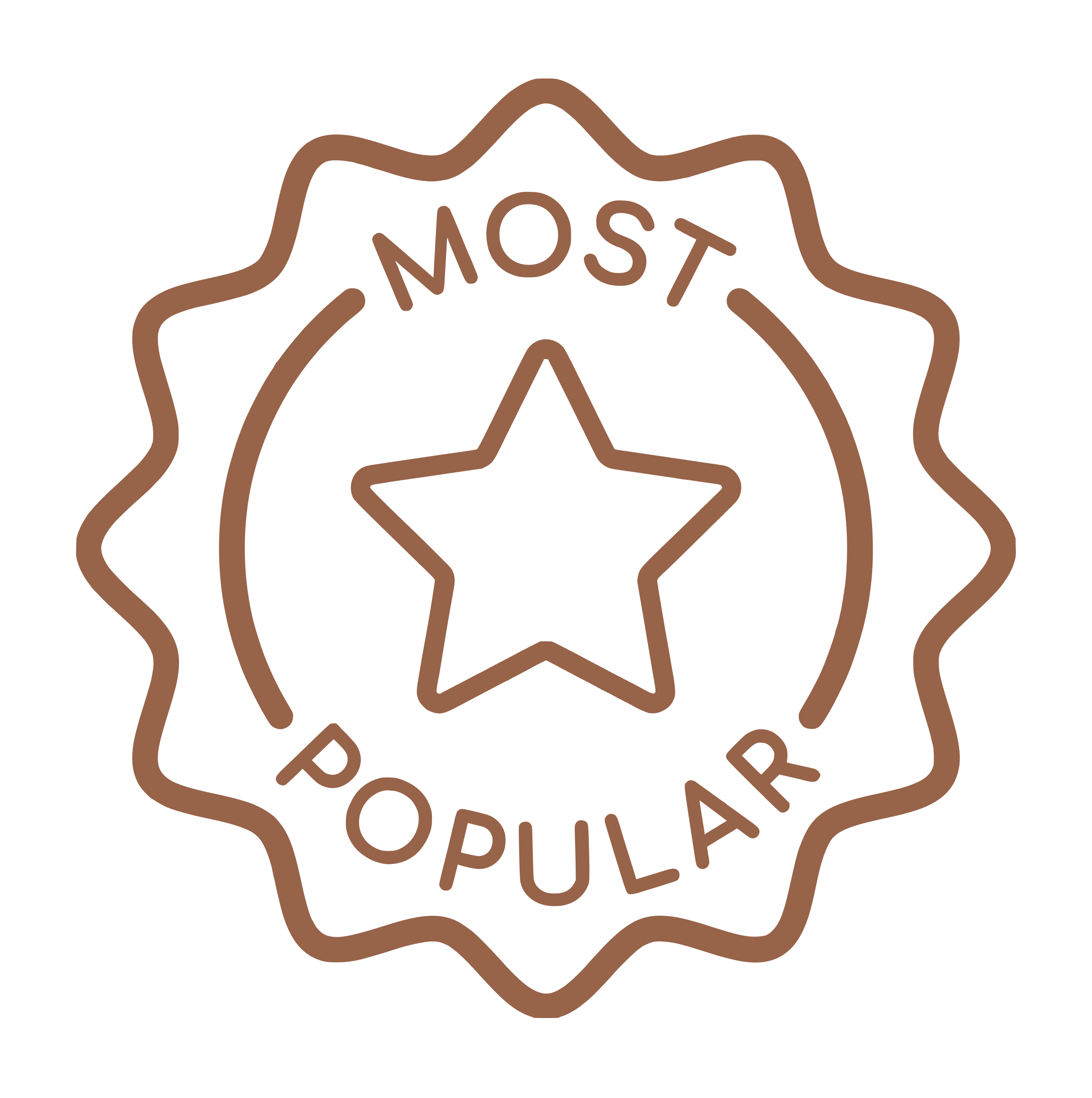 Brown badge with a star in the center and the words 'Most Popular' around it.