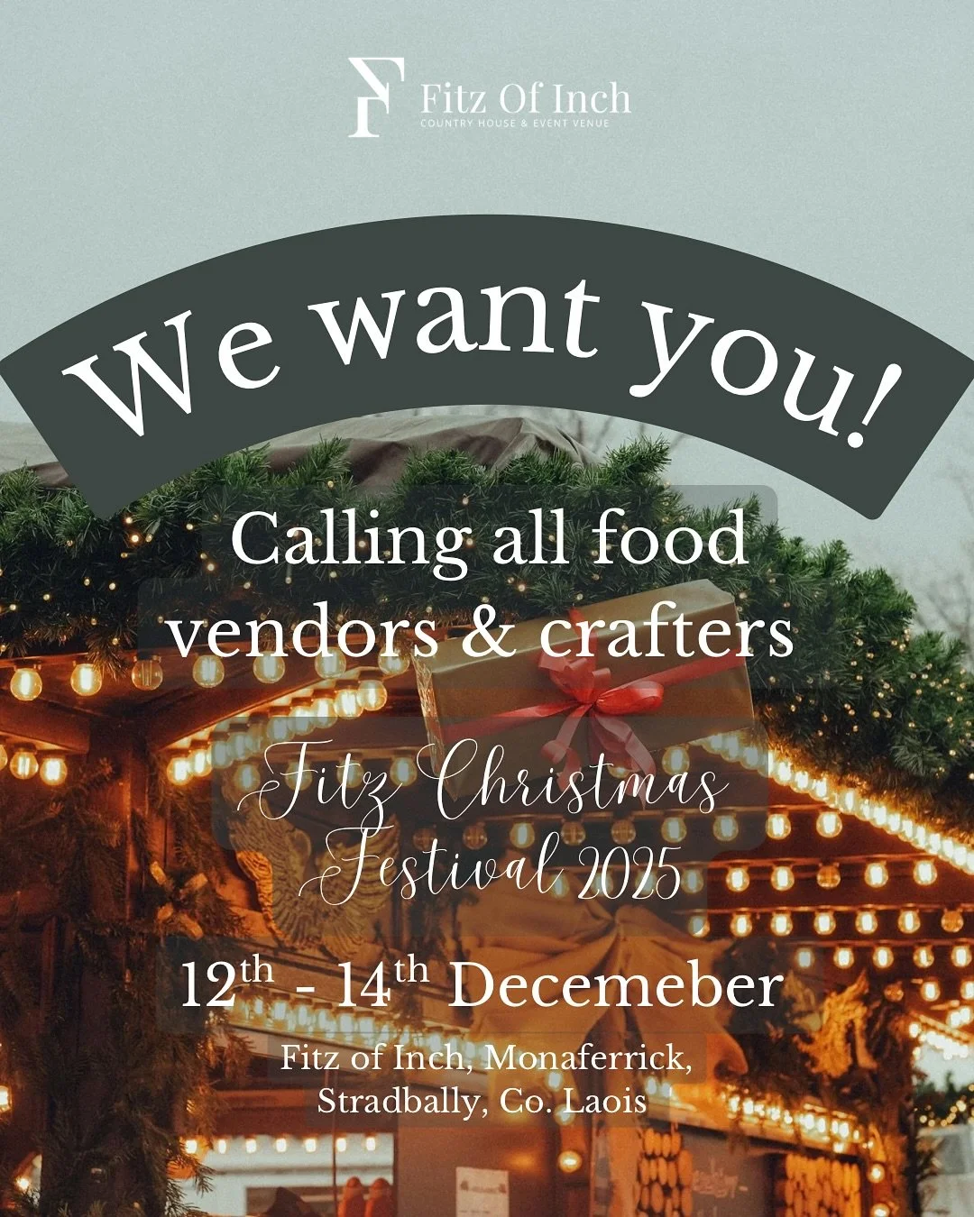 Calling all foodies, makers &amp; crafters! ✨🎄

The Fitz Christmas Festival at Fitz of Inch is looking for vendors to join our magical Food &amp; Crafts Fair! 🍭🛍️

If you create delicious treats, handmade gifts, or unique festive goodies, we&rsquo