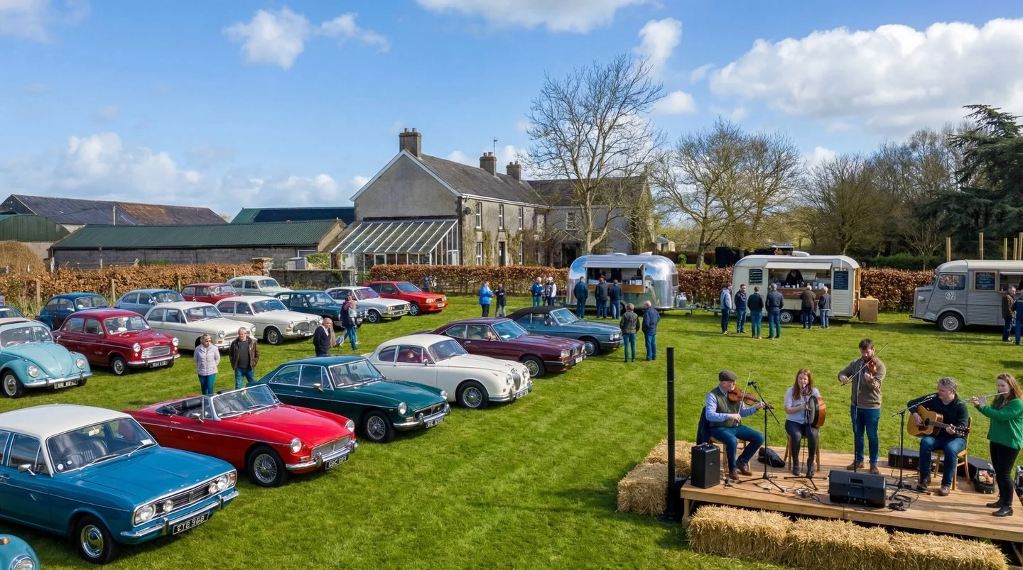 Looking for a space that's limitless? Fitz of inch has got you covered for all your events, especially with summer just around the corner! #vintagecars #irishvintage #eventvenue #irishvenue