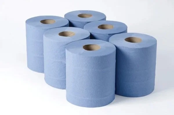 2 Ply Recycled Blue Centrefeed Roll 180m x 6 Rolls     55 cases