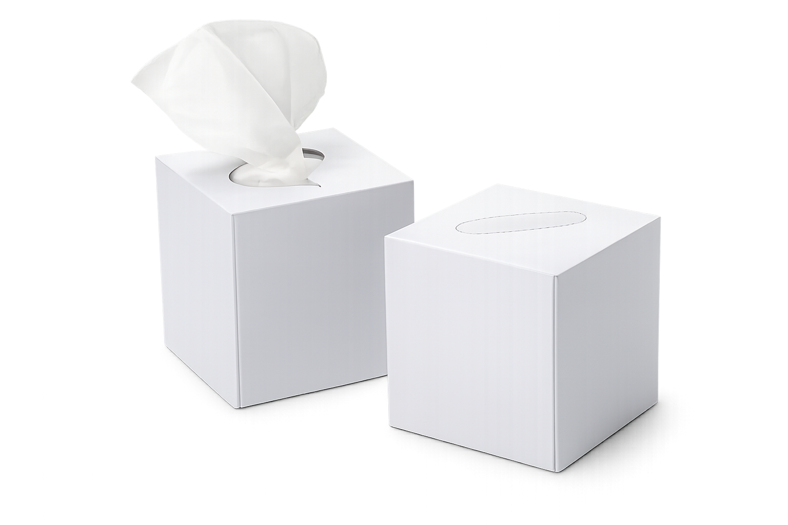 2 Ply Pure White Cubed Facial Tissues  24 x 70 Tissues    50 cases