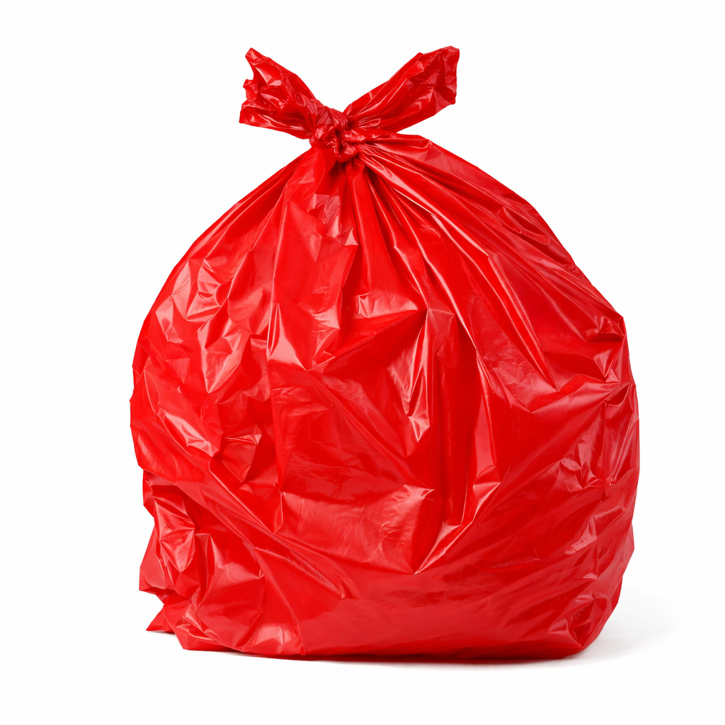 60 litre Red Heavy Duty Asbestos Sacks  (non-gusseted) x 100  50 cases