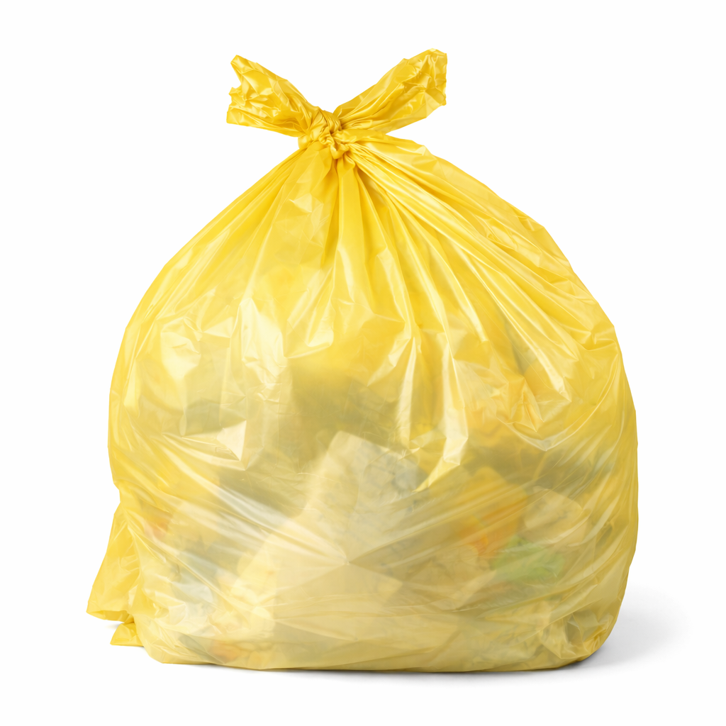 30 litre Yellow Clincial Waste Sacks (for landfill)  10 rolls of 50 ( 500 )  84 cases