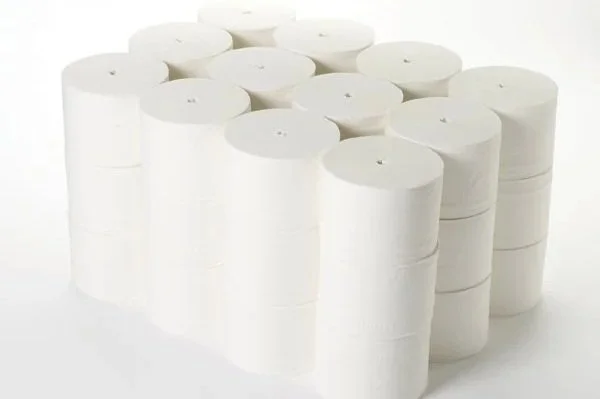2 Ply Pure White Pure Coreless Toilet Roll  90m x 36 rolls    42 cases