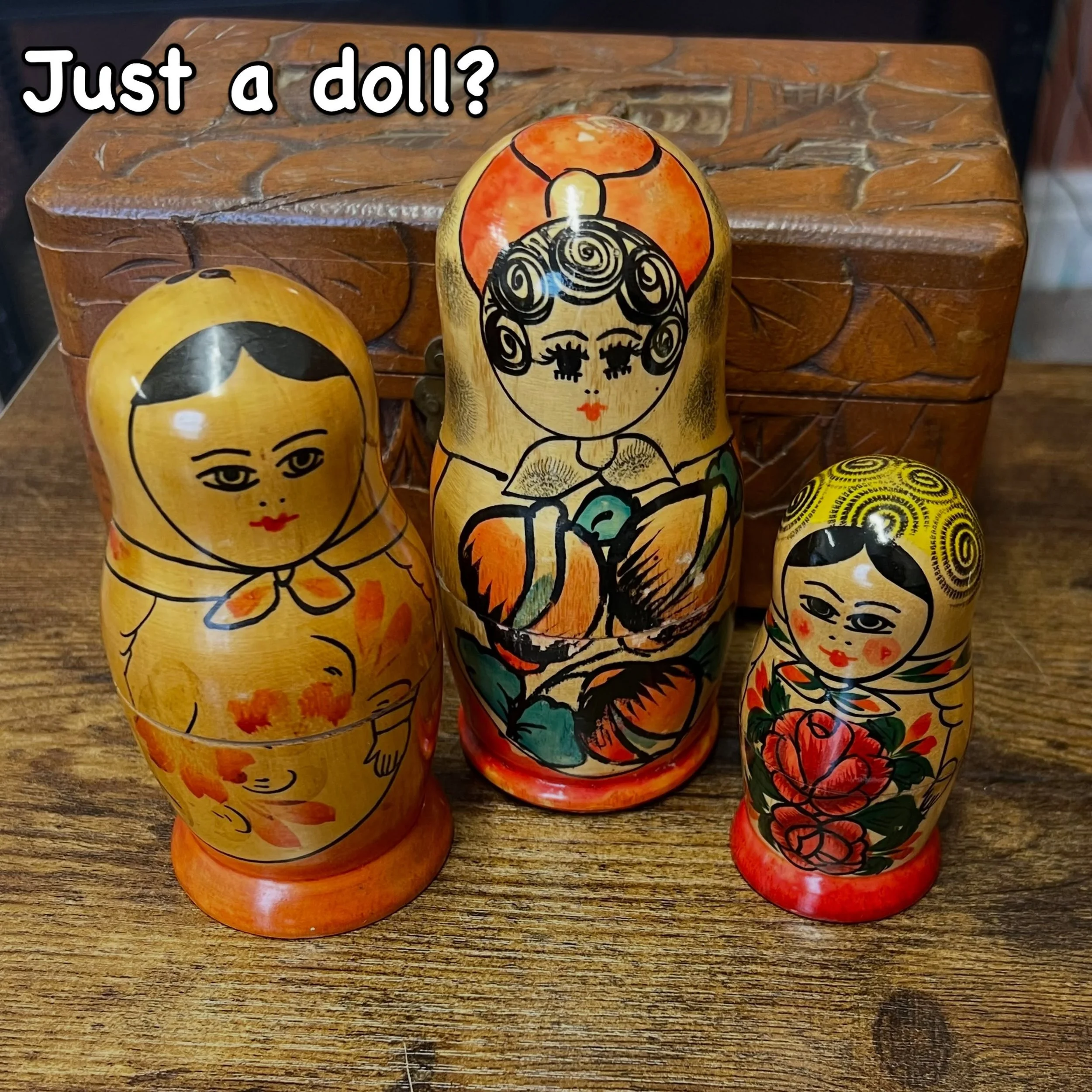 My little collection of Russian dolls, also known as Matryoshka dolls, has pride of place in my counselling room, but they are therapeutic tools too. We can use them to &lsquo;externalise&rsquo; and explore your family and relationships, or to think 