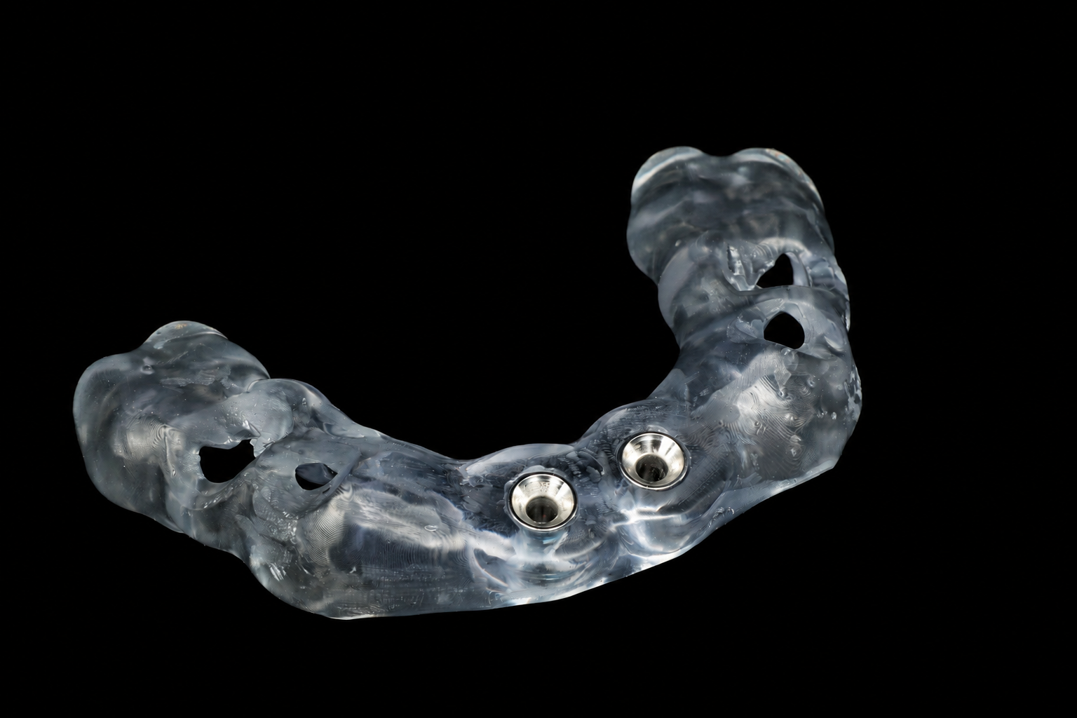 Dental implant surgical guide with 2 pilot sleeves