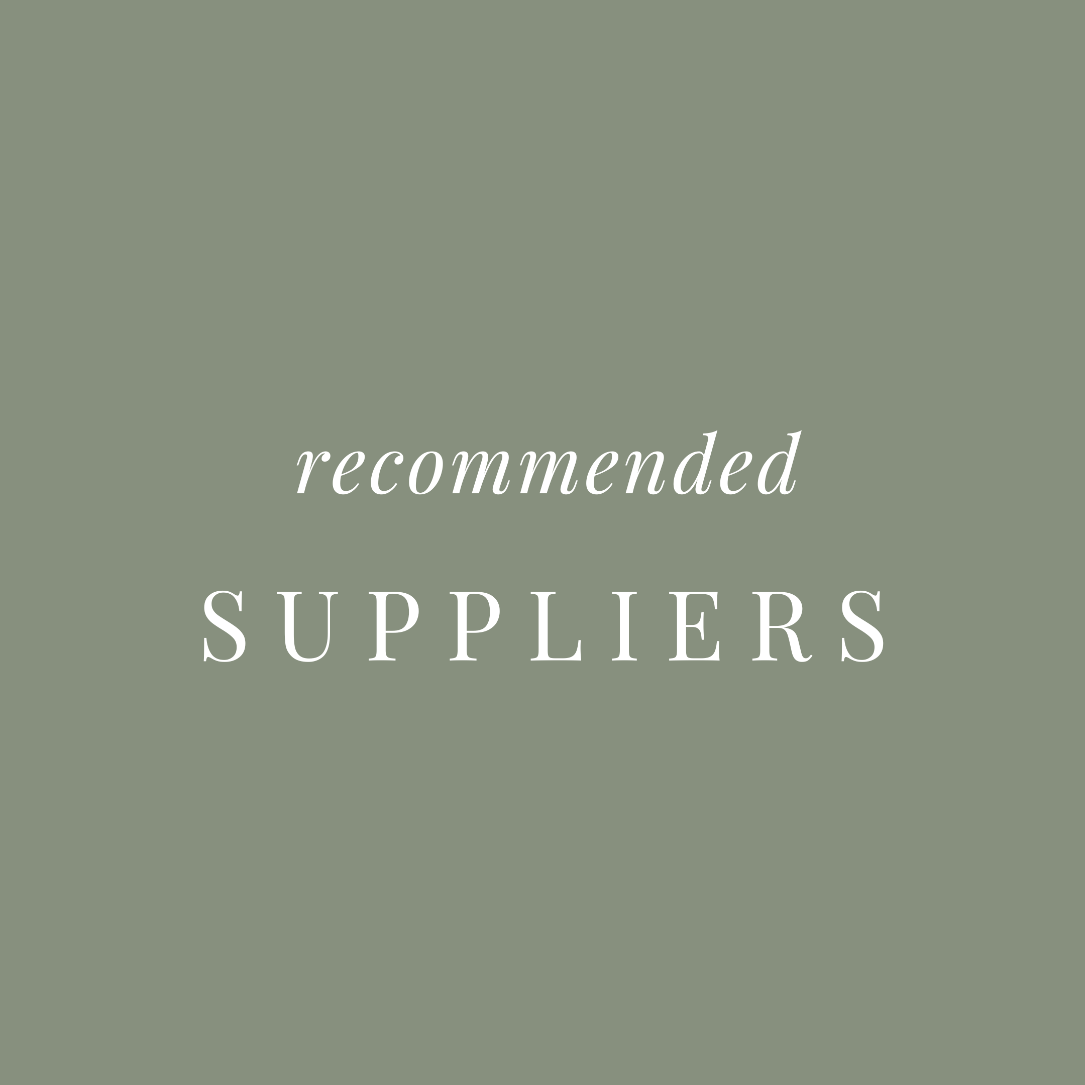 Text on a green background reading "recommended SUPPLIES"