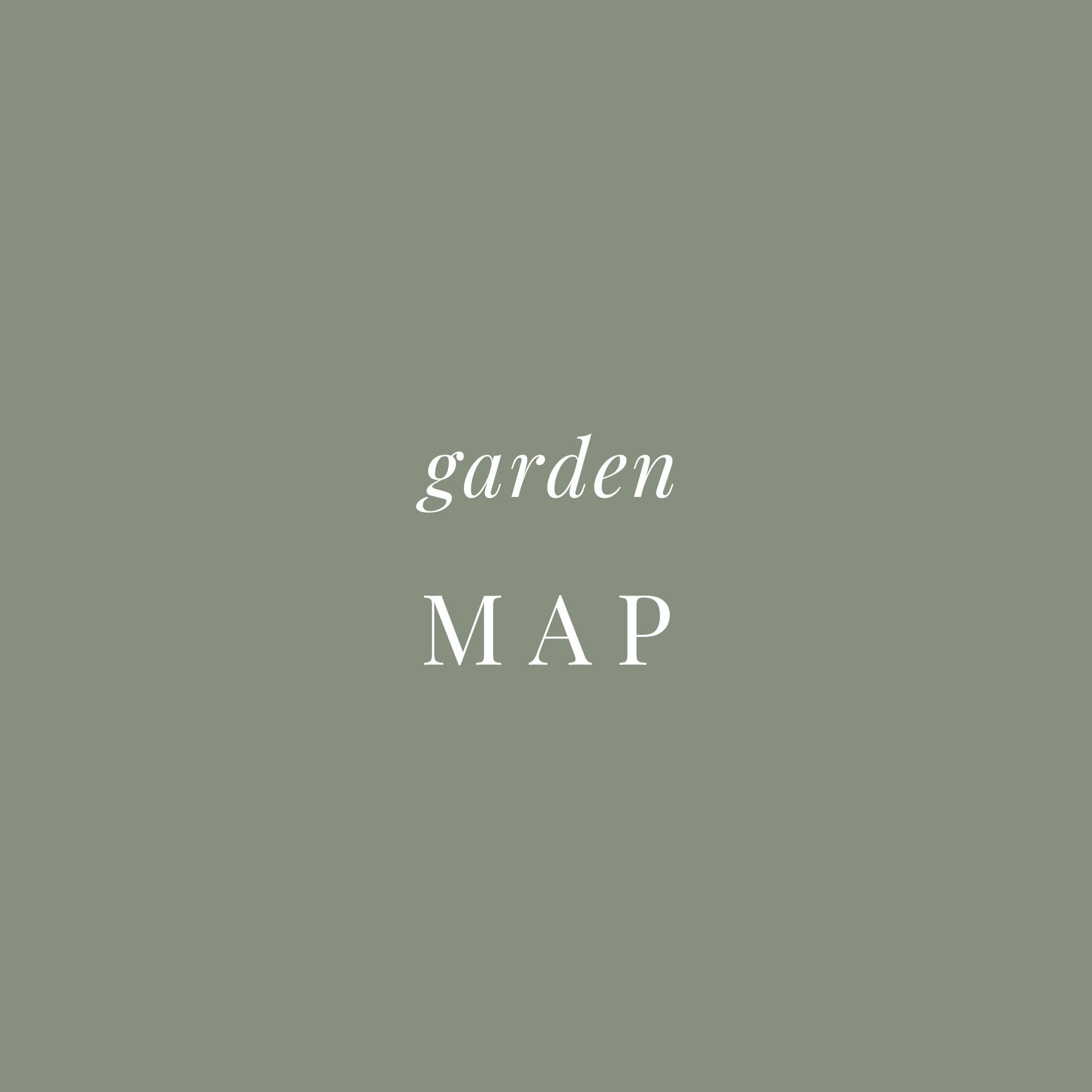 Cover image of a garden map with a green background and white text that says 'garden MAP'.