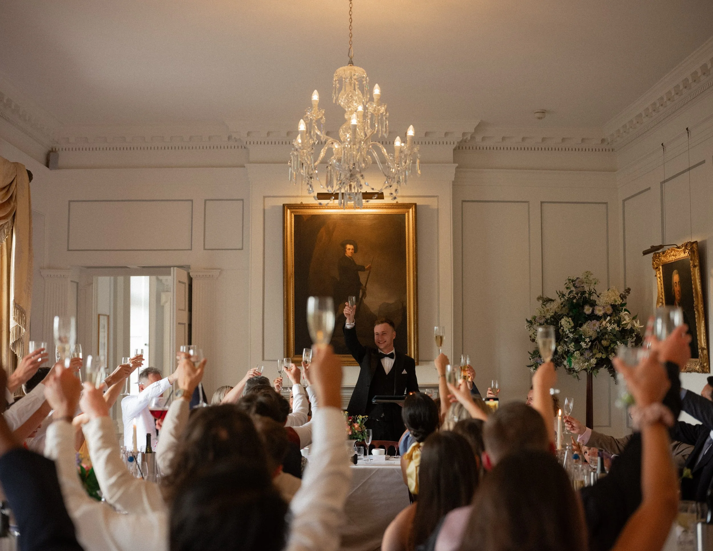 Groom's speech in Pentillie's Dining Room with guests. Photographed by In Lovers Eyes.