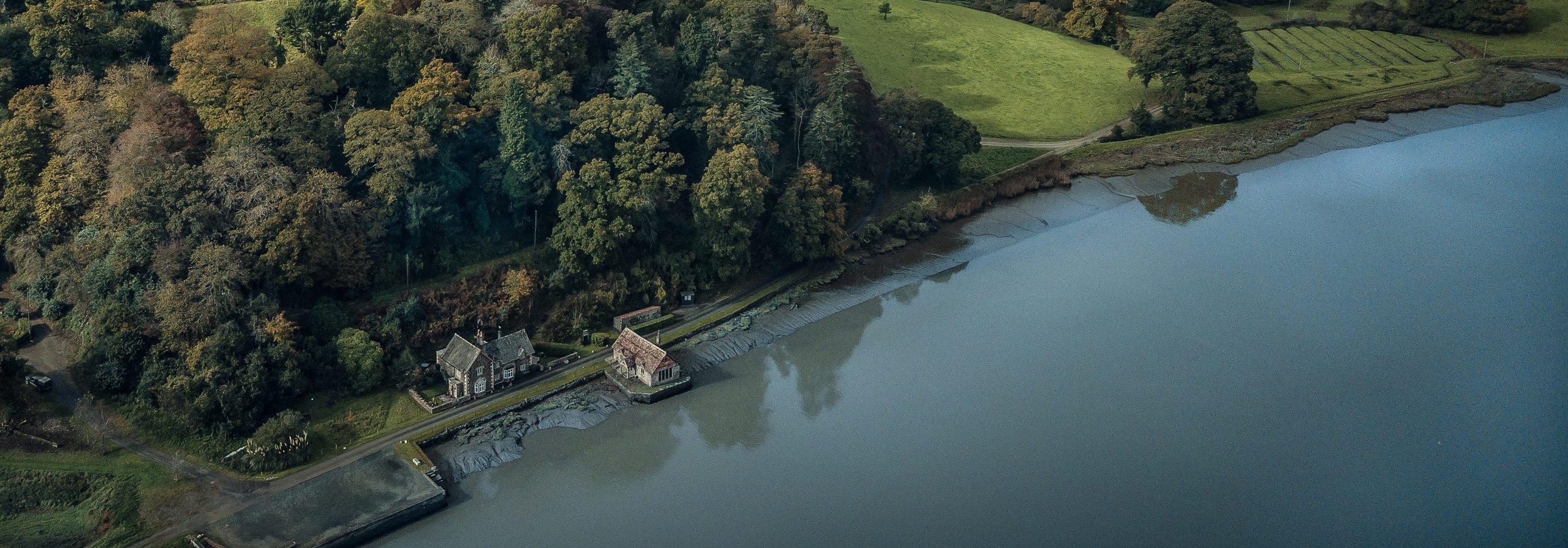 Quay Cottage & Bathing Hut Aerial w. river.jpg