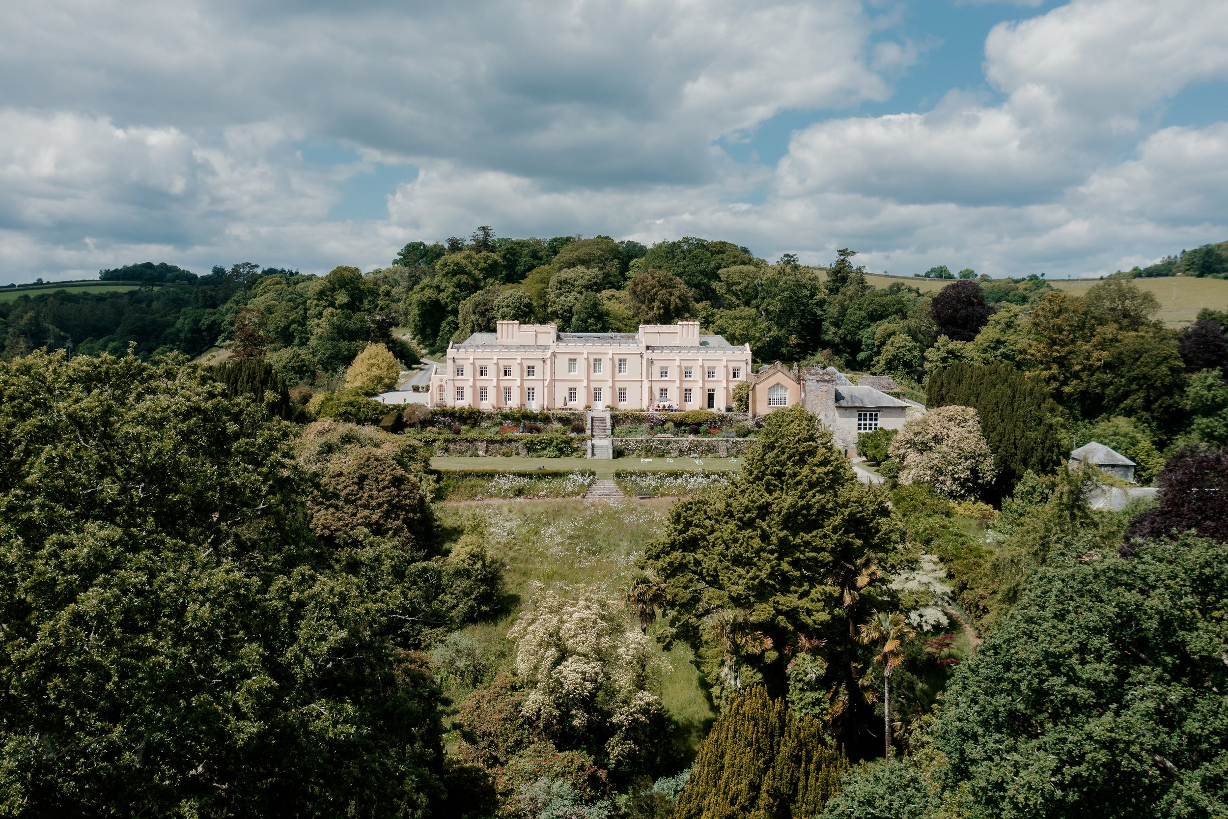 Pentillie Castle and woodland gardens. Photographed by Somerset Photography.