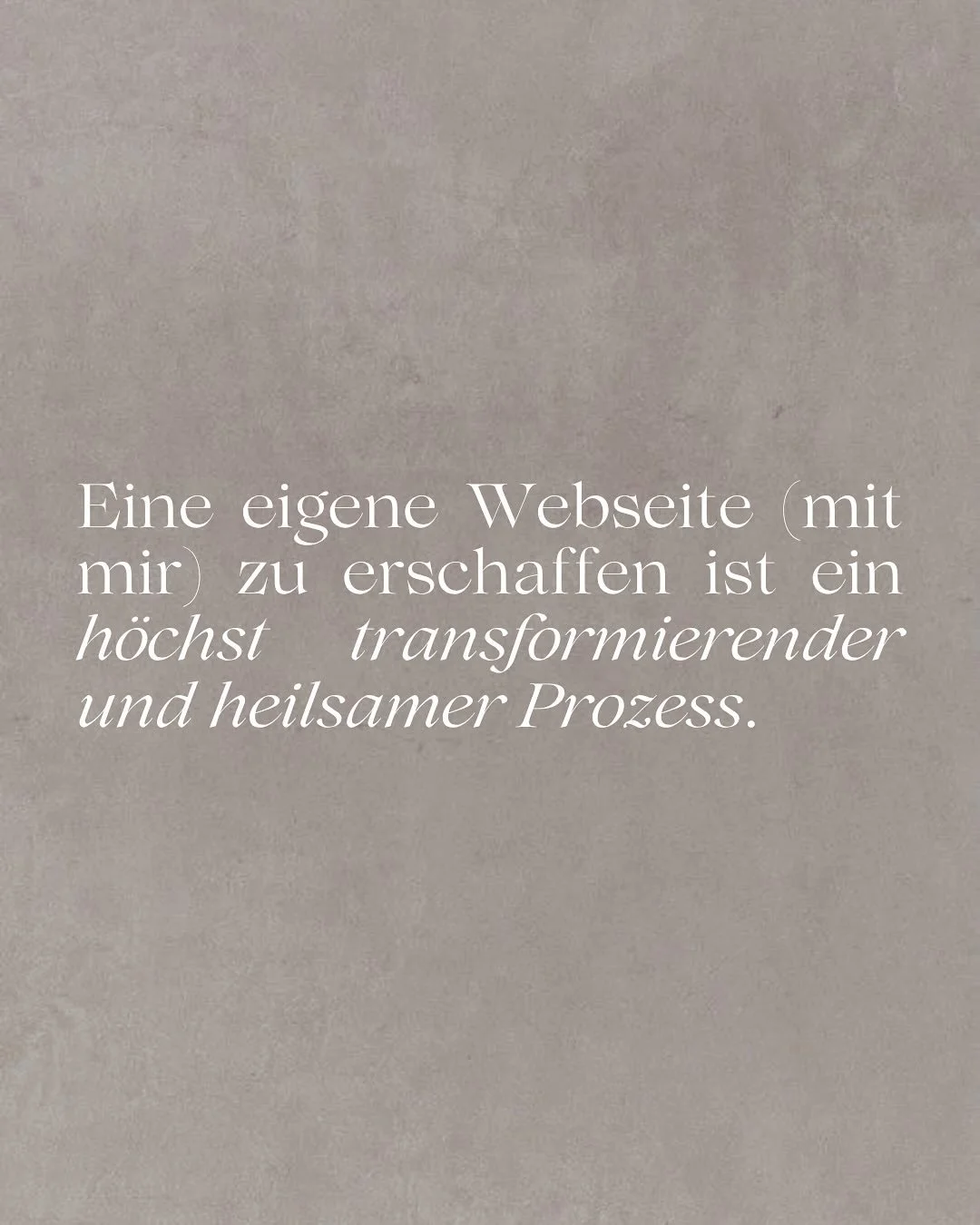 Jede Webseite ist so einzigartig, wie ihre Besitzerin.

Es geht bei der Kreation einer Webseite nicht um mich und was mir pers&ouml;nlich gef&auml;llt oder nicht gef&auml;llt, sondern die Essenz der Klientin bzw. das &bdquo;Soul Business&ldquo; der K