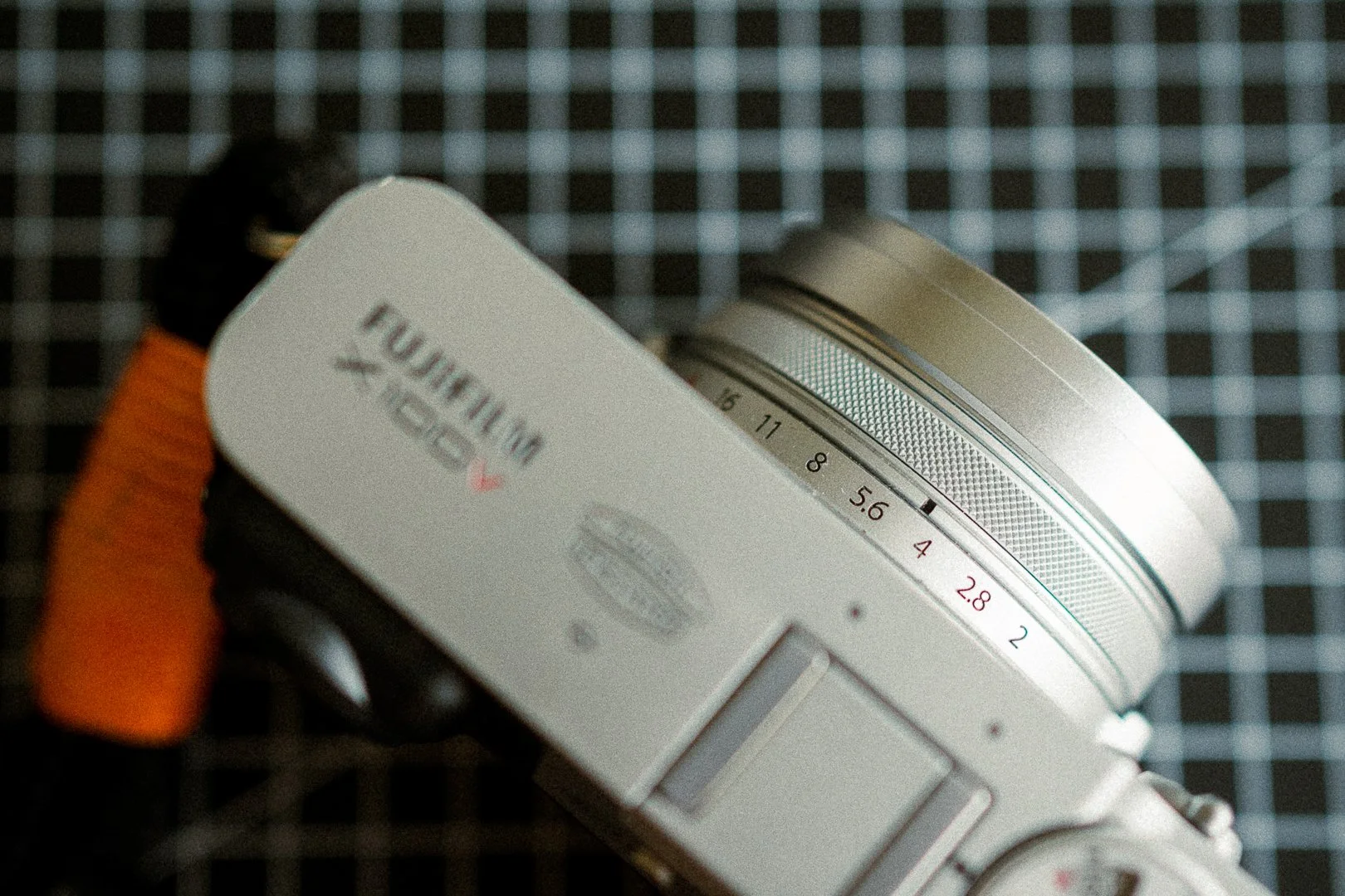 Fujifilm x100V camera seen from the top