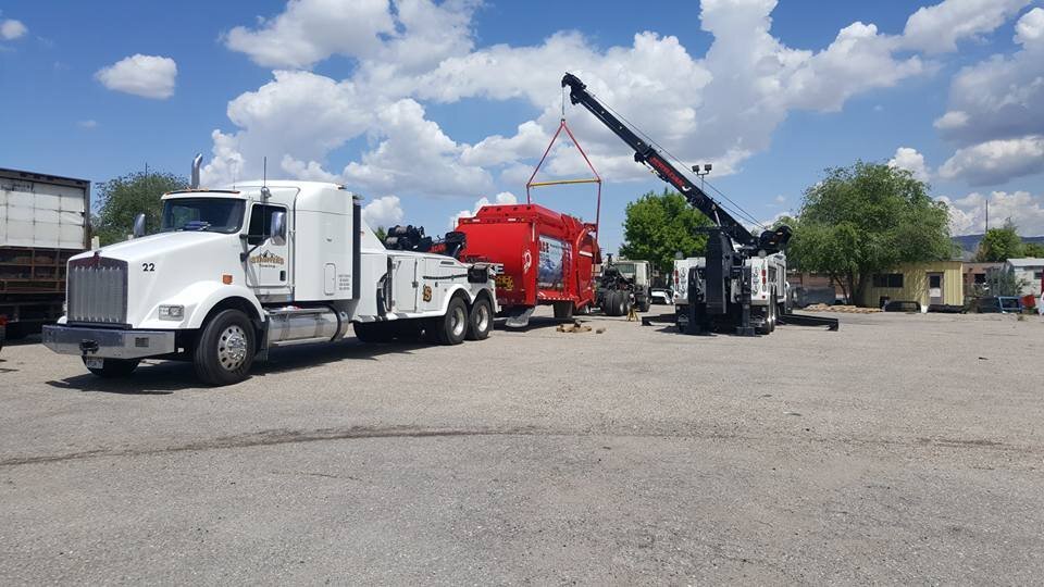 Stauffer's towing equipment on a completed service call