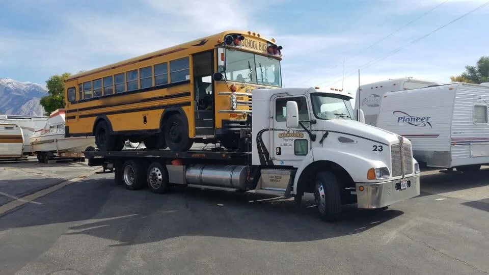 Stauffer's towing team responding with specialized equipment