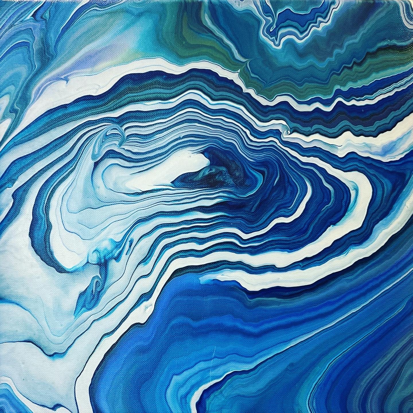 ORDA
~ Orda Cave is the longest underwater labyrinth of corridors and chambers known in Russia. Known as the miracle of the Ural, the cave formations are an unparalleled and unique underwater landscape.
30x30cm, Acrylic on Canvas, Recycled Hardwood F