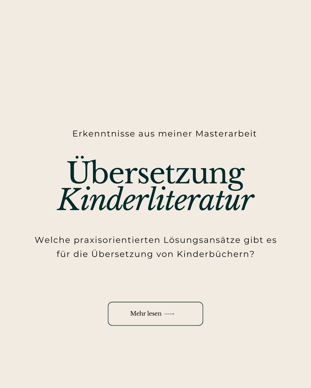 Erkenntnisse aus meiner Masterarbeit | Teil I 🎓

Bei der Arbeit an meiner &uuml;bersetzungspraktischen Masterarbeit habe ich nicht zum ersten Mal festgestellt, wie komplex die &Uuml;bersetzung von Kinderliteratur sein kann. Oft gibt es sogar mehr zu