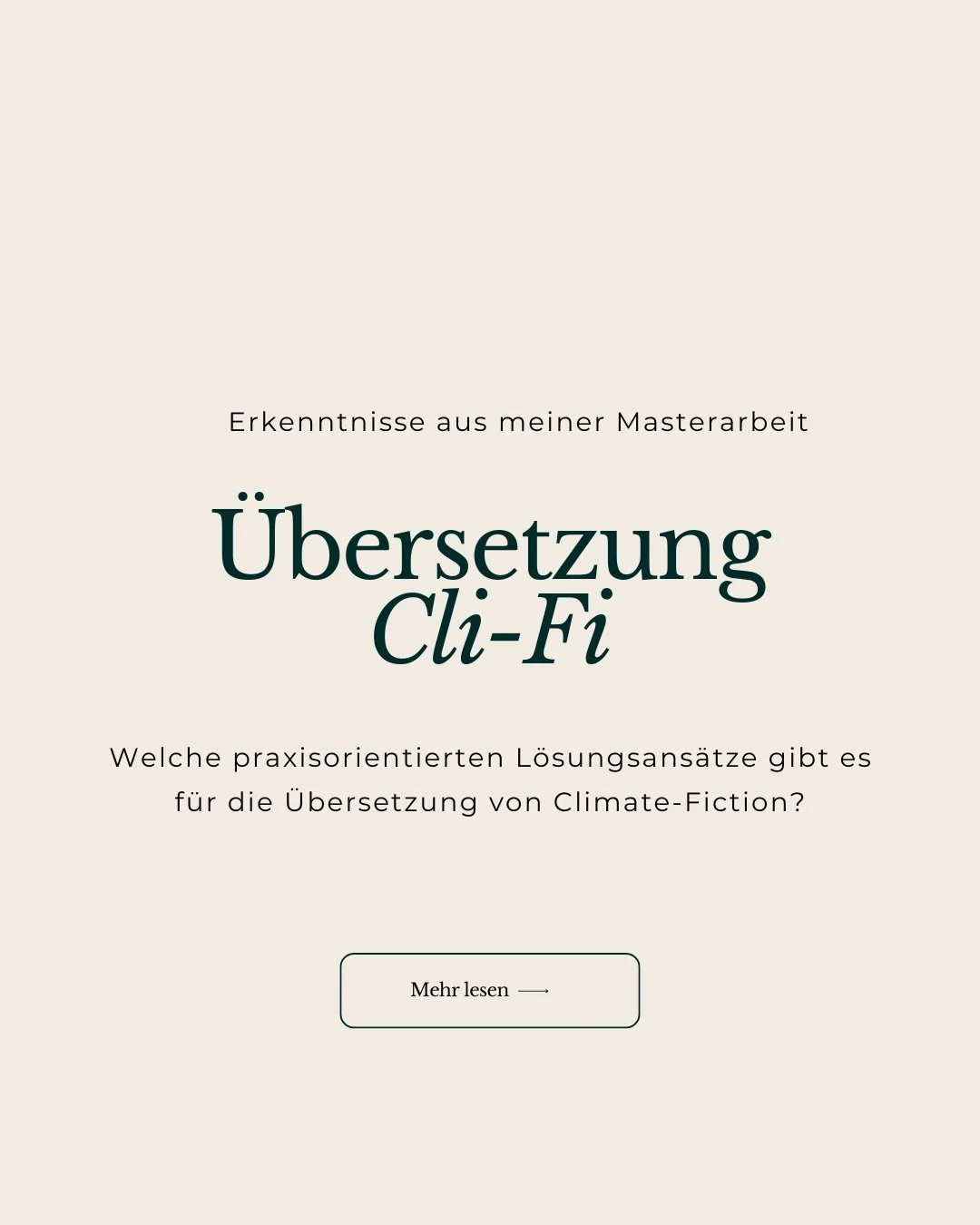 Erkenntnisse aus meiner Masterarbeit | Teil II 🎓

F&uuml;r meine Masterarbeit habe ich ein Cli-Fi Kinderbuch &uuml;bersetzt, das in einer dystopischen Zukunft spielt. Das noch recht junge Genre Cli-Fi besch&auml;ftigt sich mit den (m&ouml;glichen) A