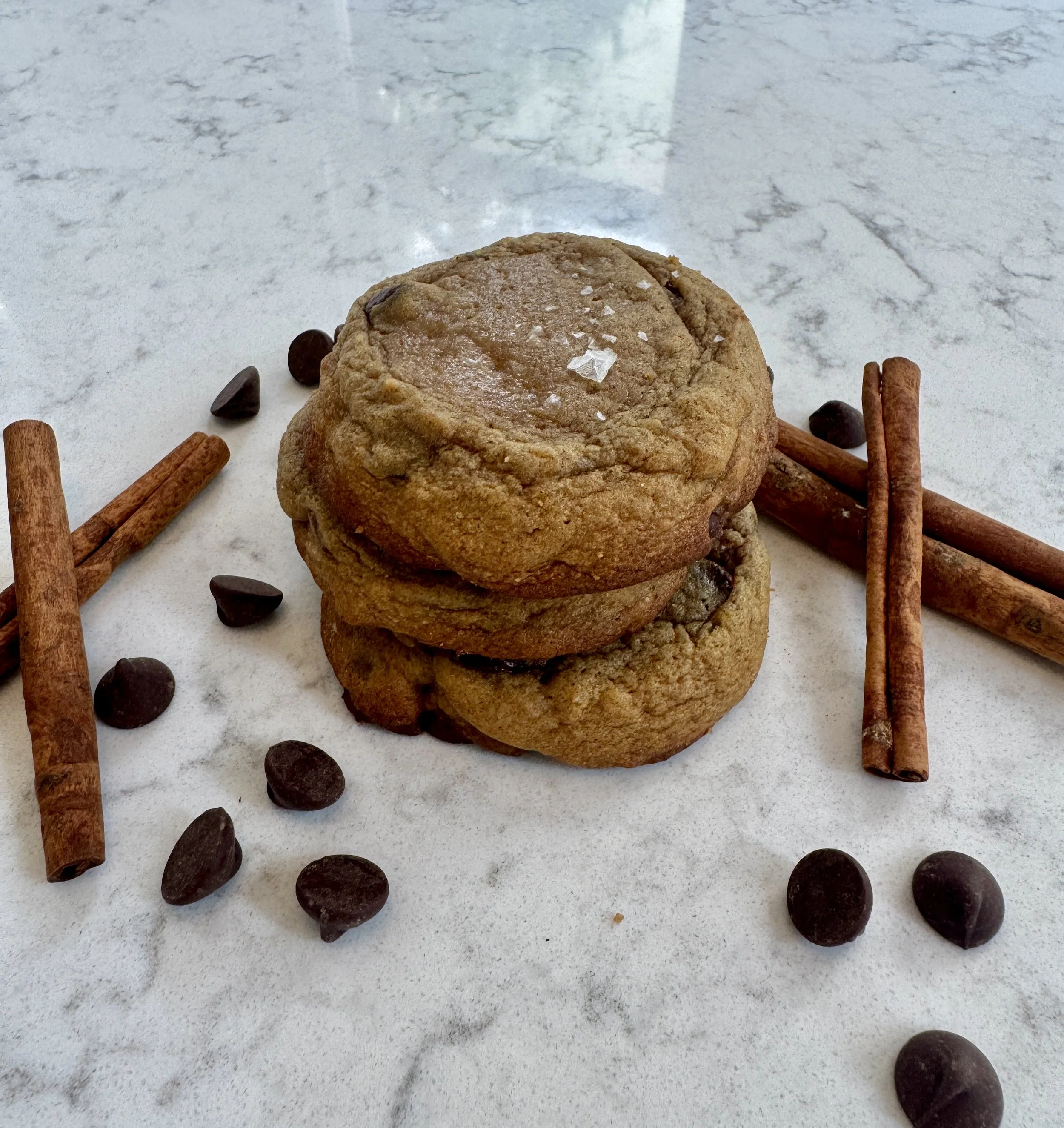 Pumpkin Spice Dark Chocolate Cookie with Sea Salt