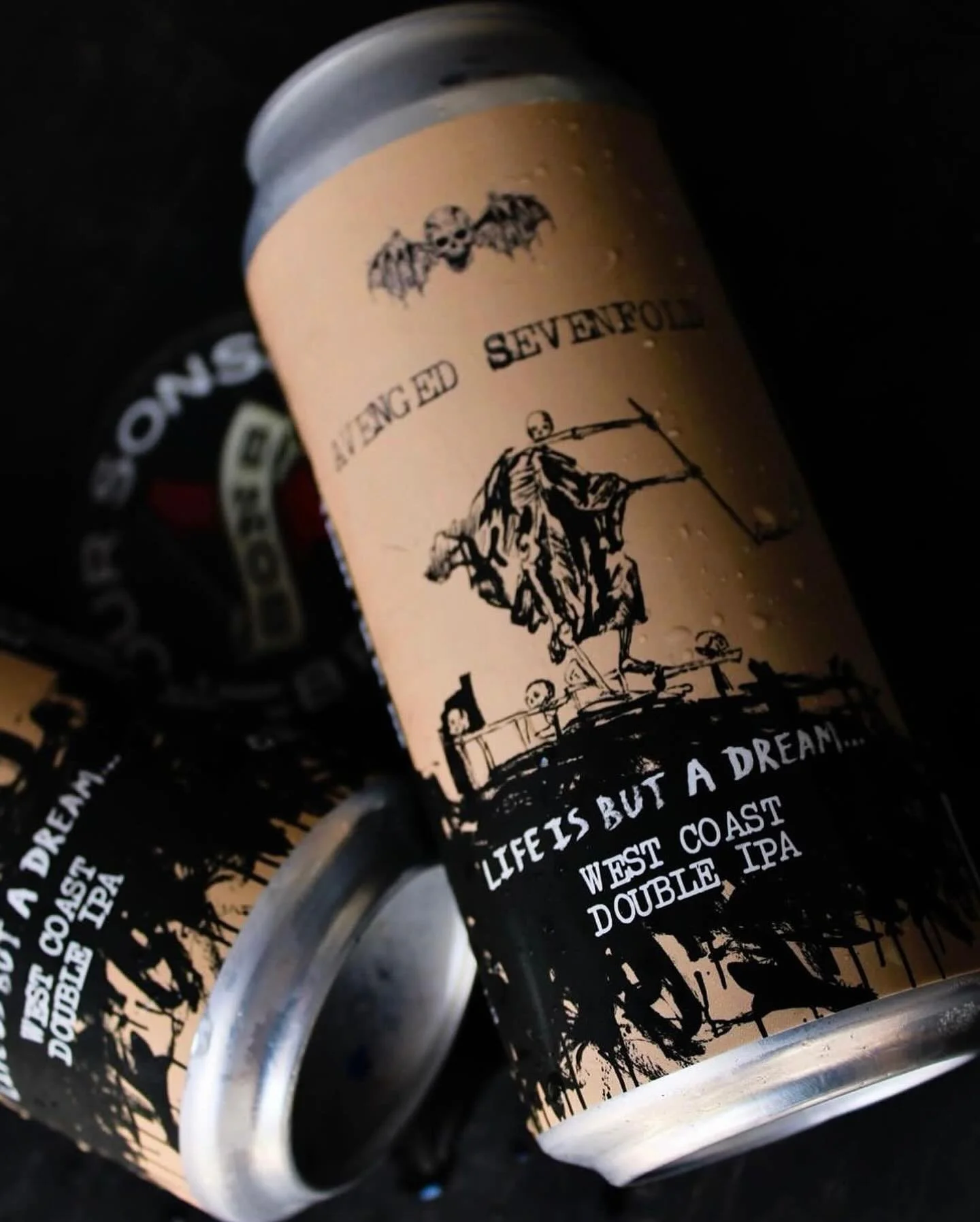 I had a great time creating on this label design with the @foursonsbrewing &amp; @avengedsevenfold teams to commemorate A7X&rsquo;s new album and tour Life Is But A Dream..

Shout out to Wes Lang who creates all of the original artwork for the band.
