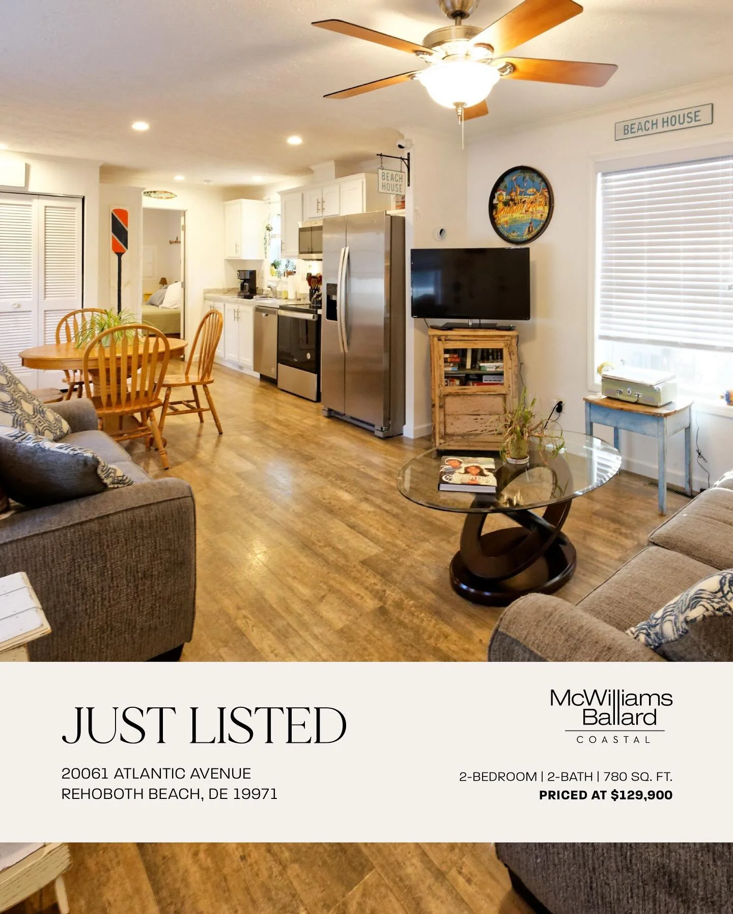 Just Listed in Sea Air Village! 🌊🏡
Discover this beautifully maintained 2 bed, 2 bath home built in 2022 &mdash; the perfect coastal retreat less than 2 miles from the Rehoboth Beach boardwalk! Enjoy a bright, modern interior with drywall construct