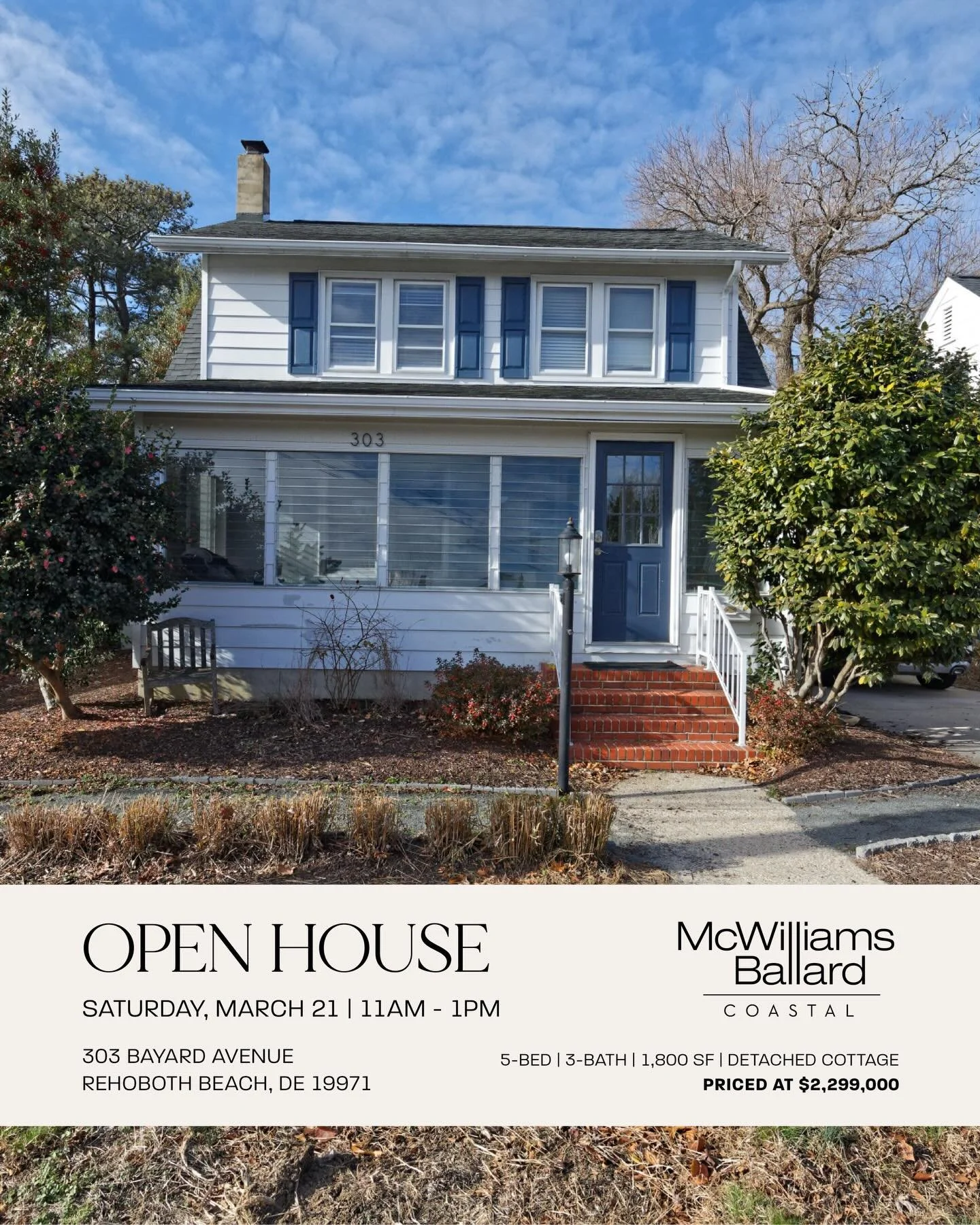Coastal charm meets incredible opportunity! 🌊✨ Join us for an OPEN HOUSE this Saturday at 303 Bayard Ave in the heart of South Rehoboth.
Just two blocks from the beach and boardwalk, this classic Cape Cod features:
✨ 4 Bedrooms + 2 Baths in the main