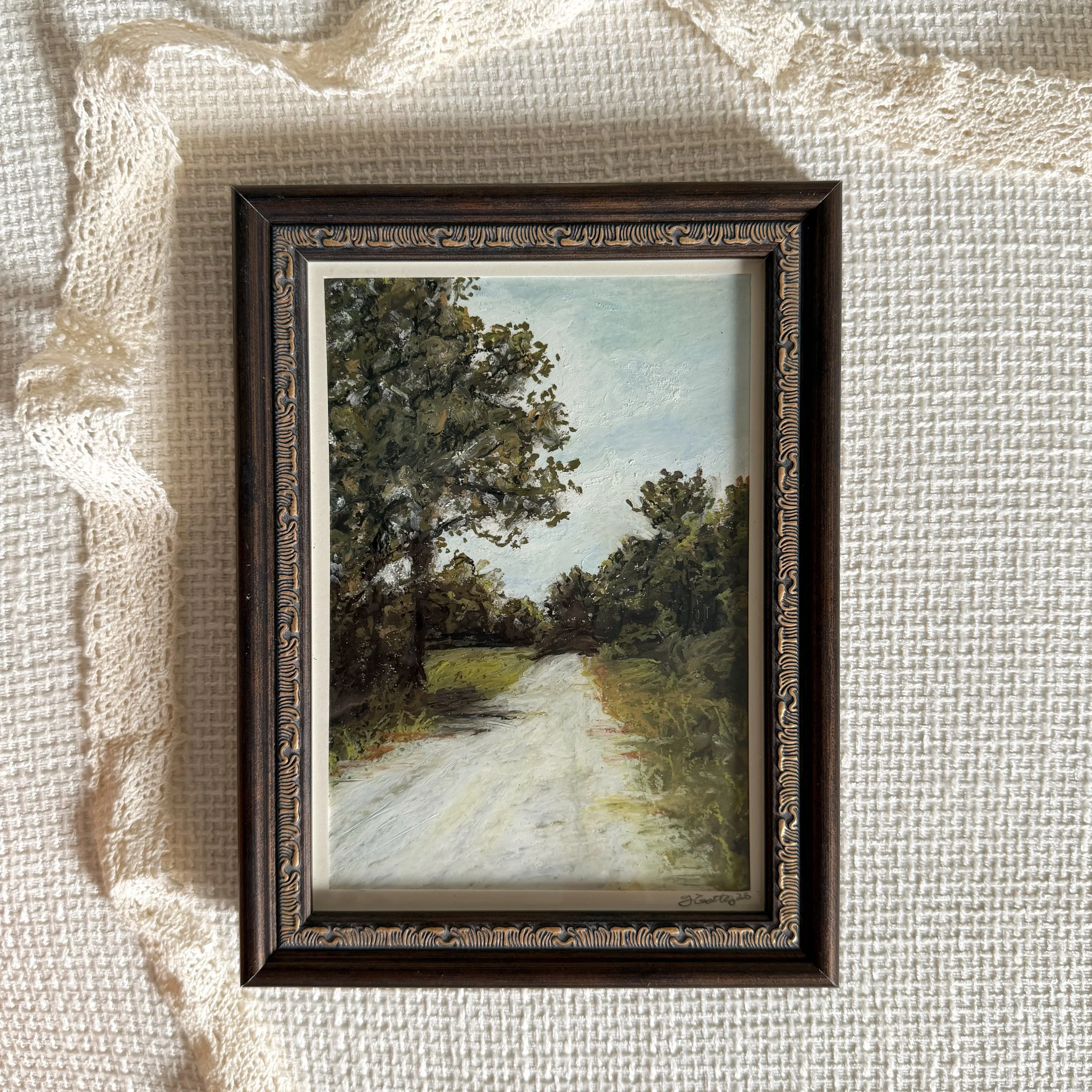 The Trail- Framed Original Oil Pastel