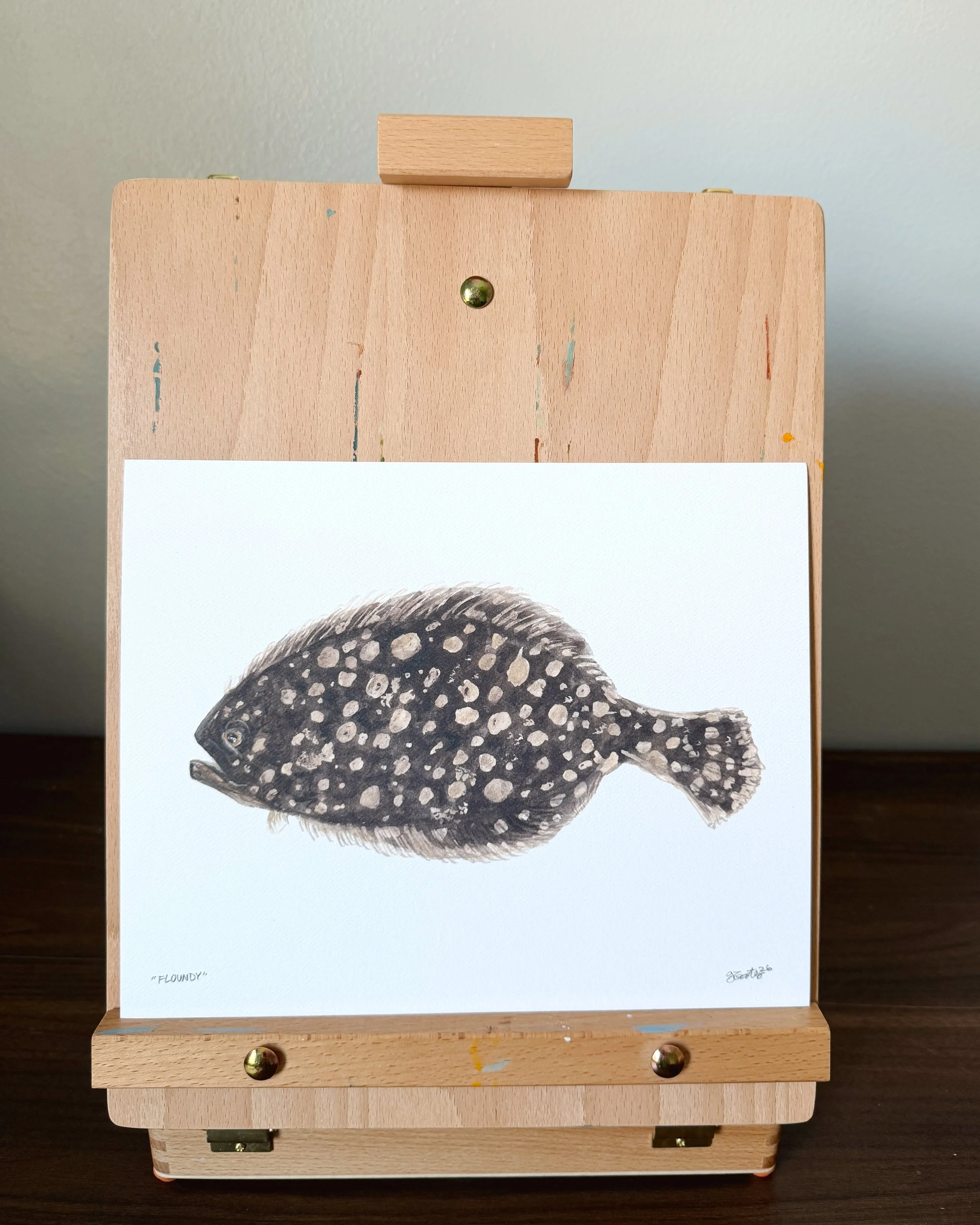 Floundy - Watercolor Print