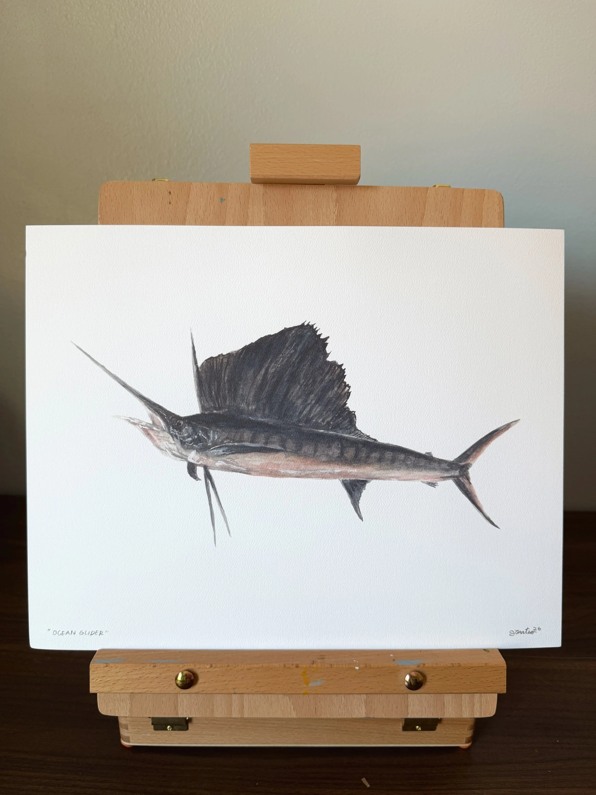 Ocean Glider - Watercolor Print