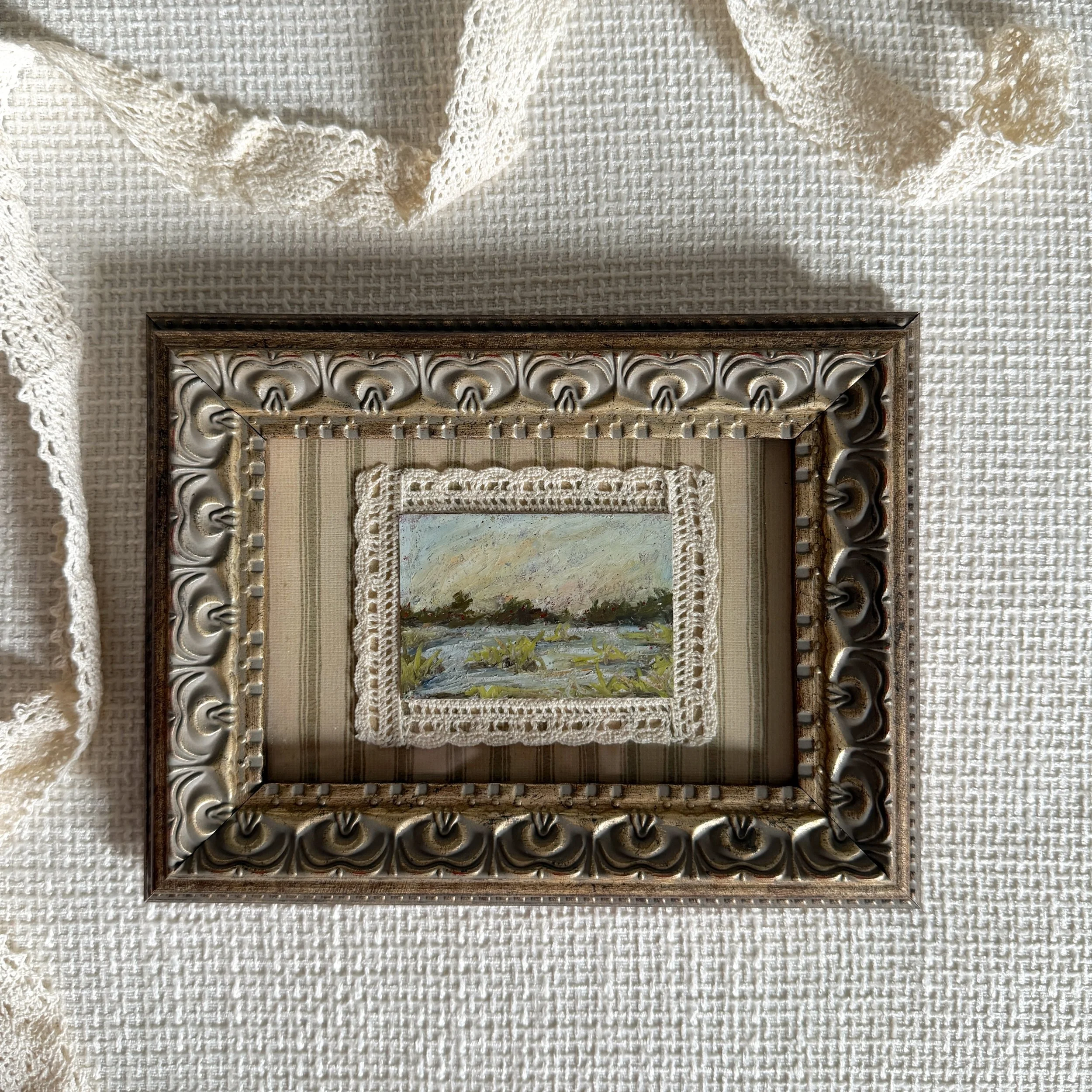 Blue Hush - Framed Mini Original Oil Pastel