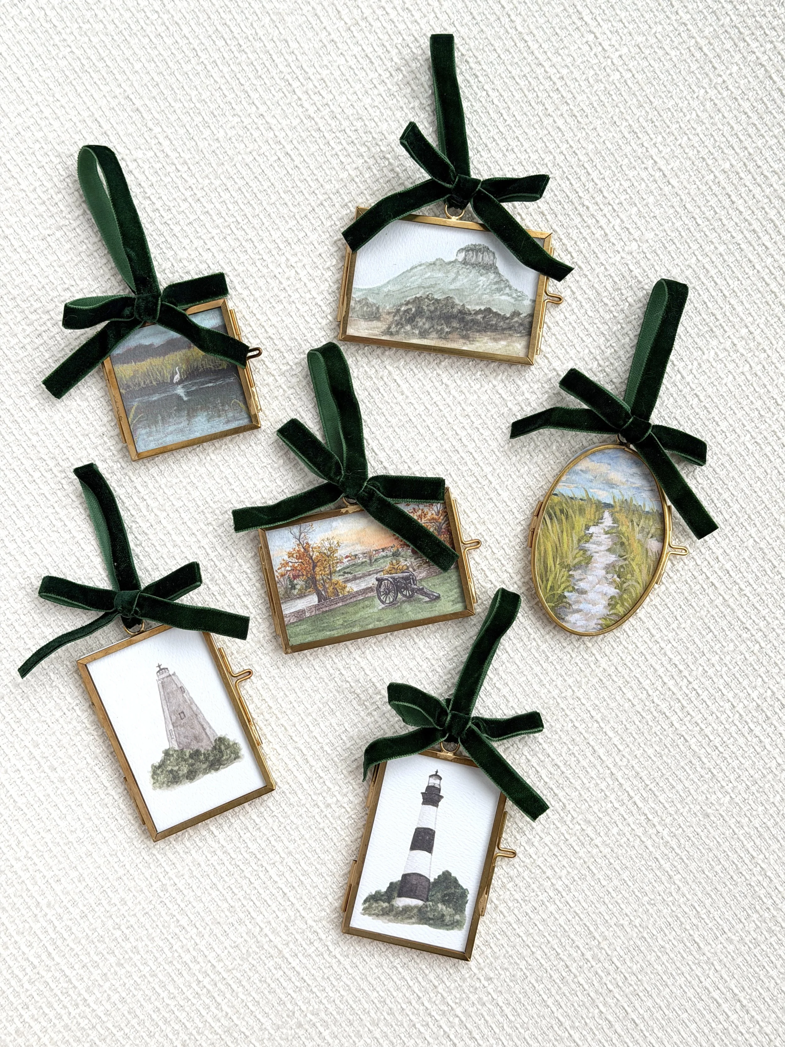 Christmas Ornaments - Green Velvet Ribbon
