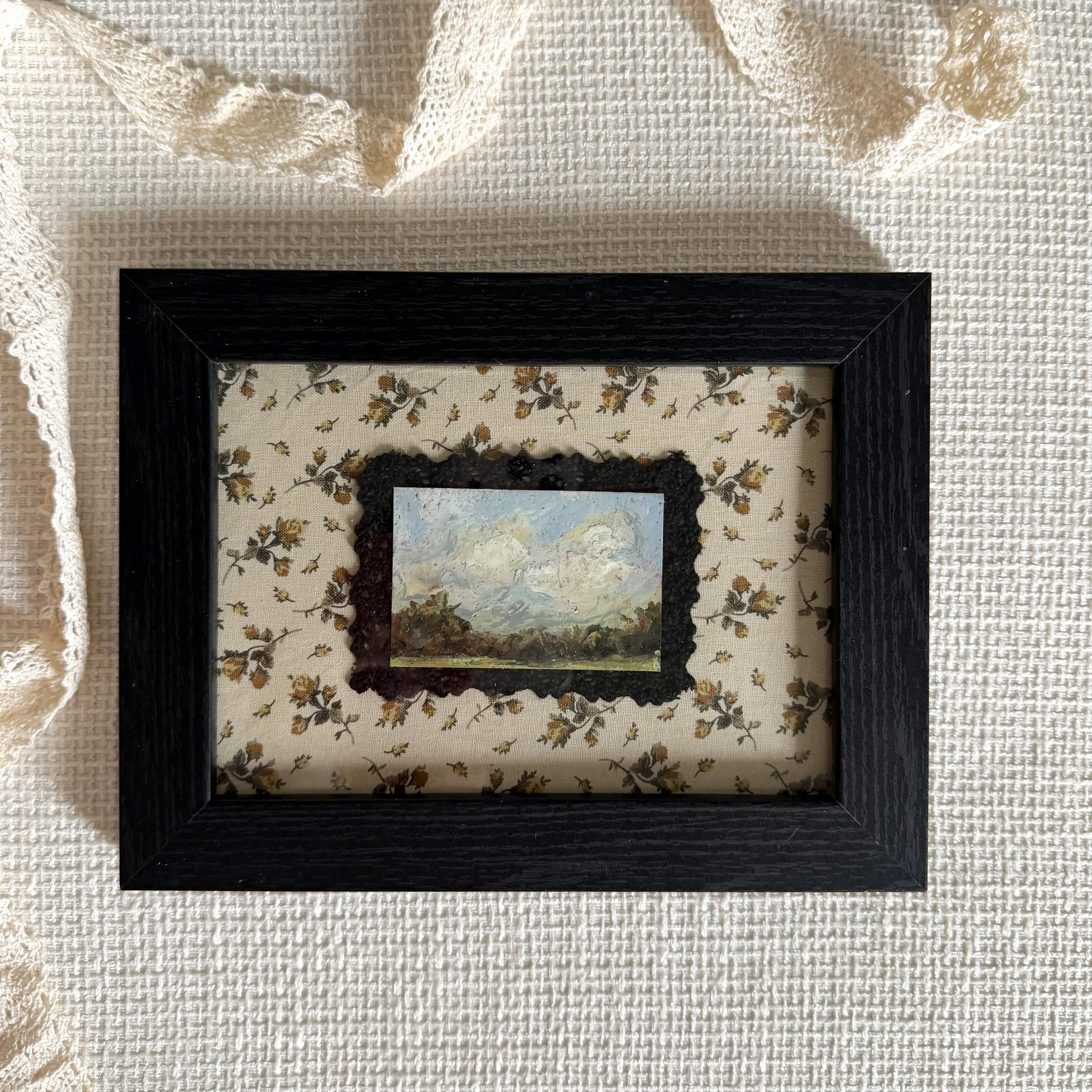 Treeline - Framed Mini Original Oil Pastel