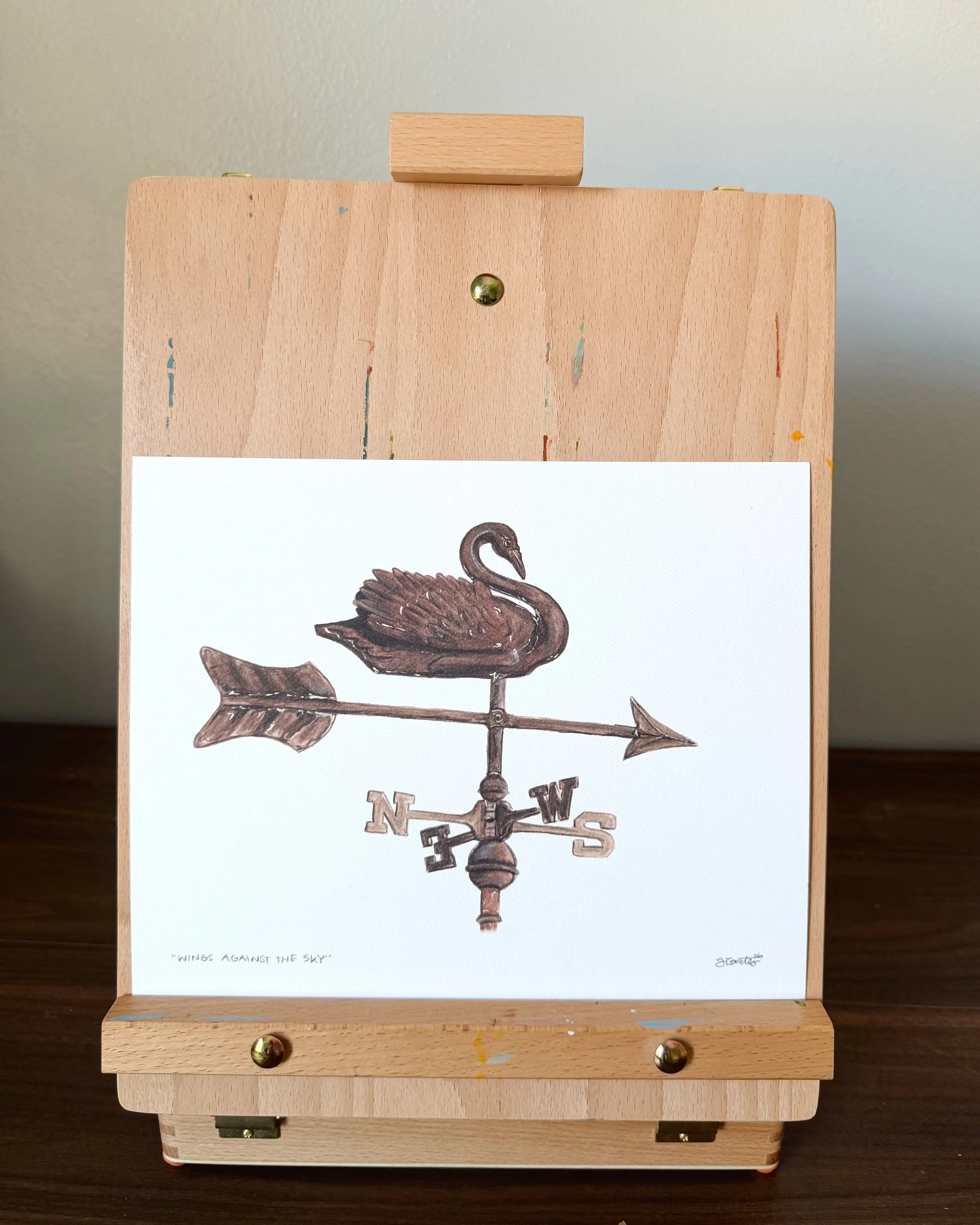 Wings Against The Sky - Watercolor Print