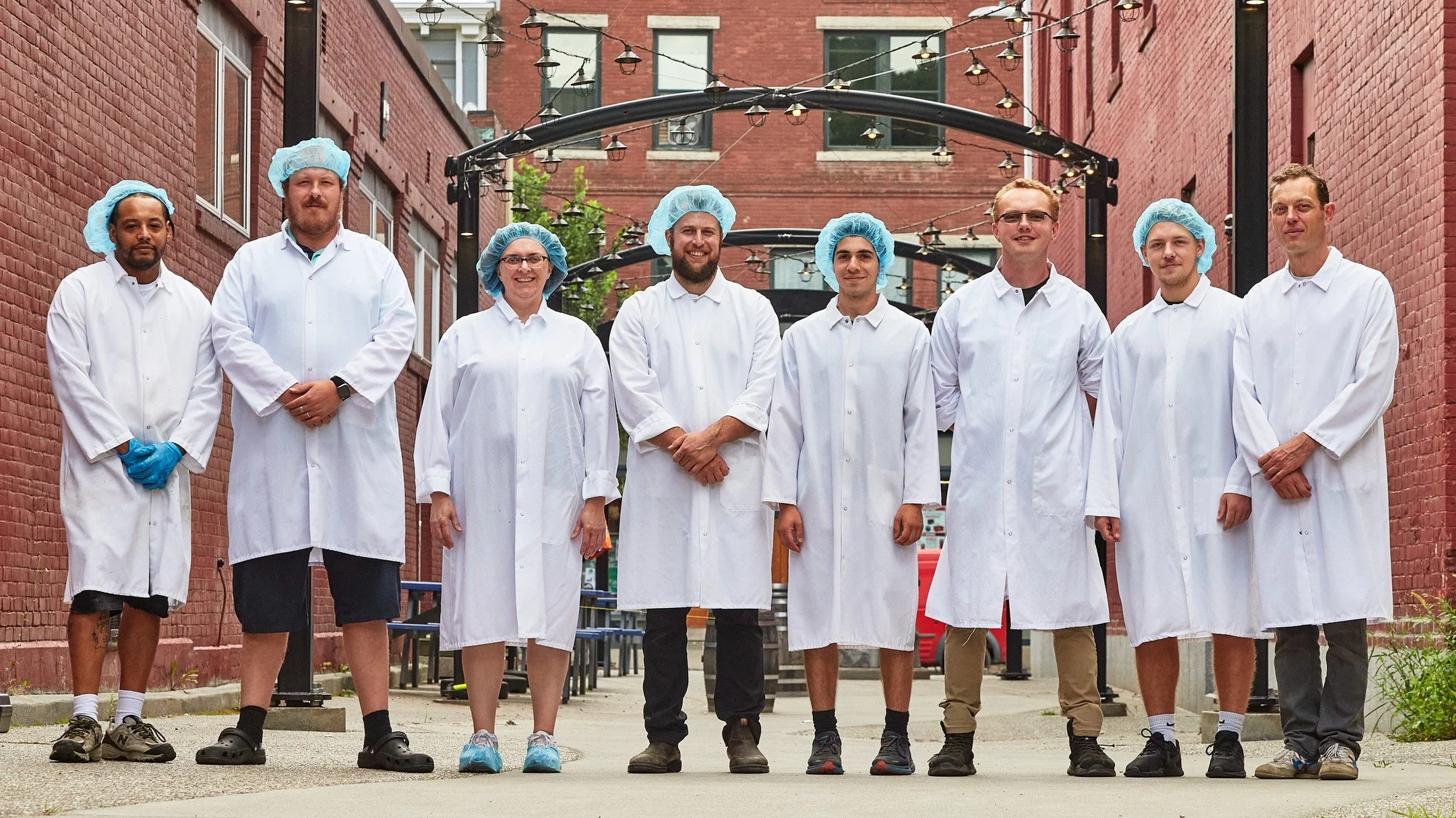 Meet our team!!

Starting on the right and going to the left we have; 
Pete, the owner and visionary for Vermont Salumi! Constantly working on ways to improve the process and evolve the company.
Olin, stepping in and quickly mastering any task at han