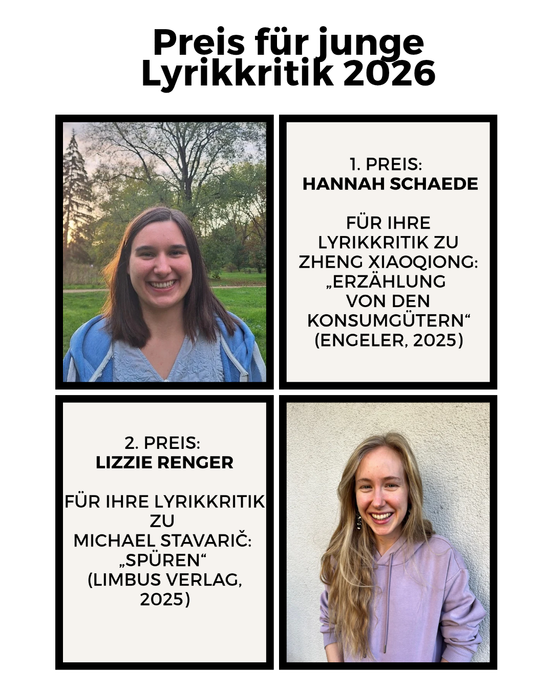 Zum ersten Mal wird der Preis für junge Lyrikkritik vergeben