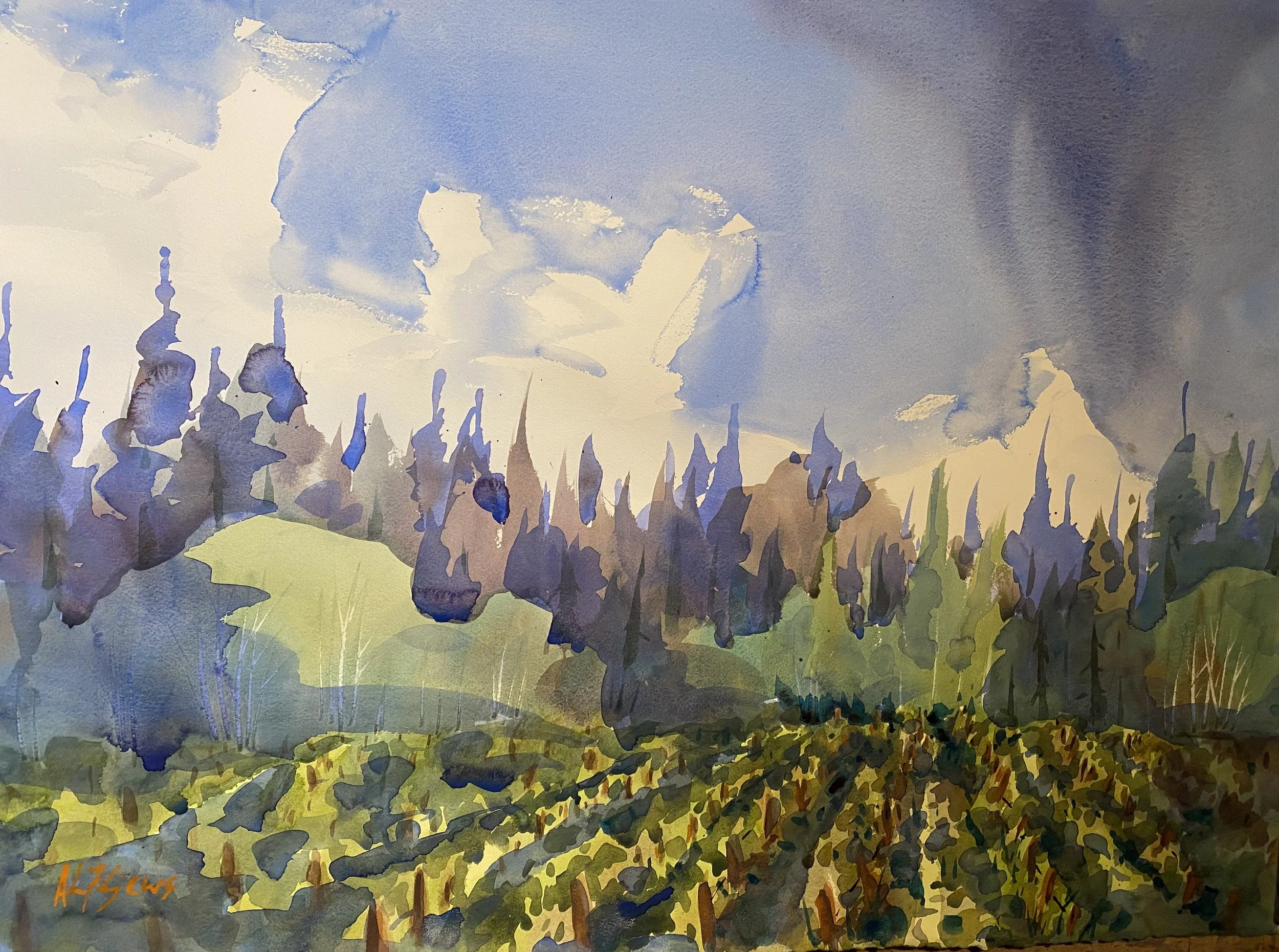 "Bordeaux Vines"
watercolor on paper
22X30
