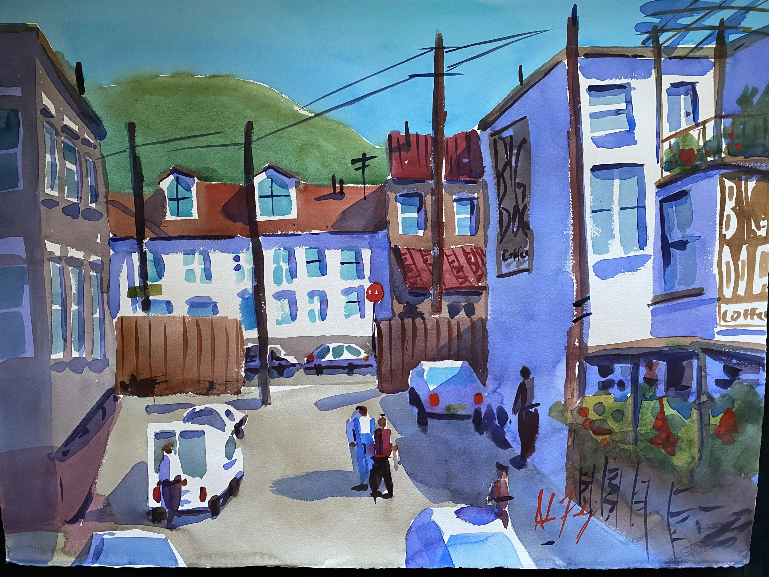 "South Side Flats"
watercolor on paper
22X30