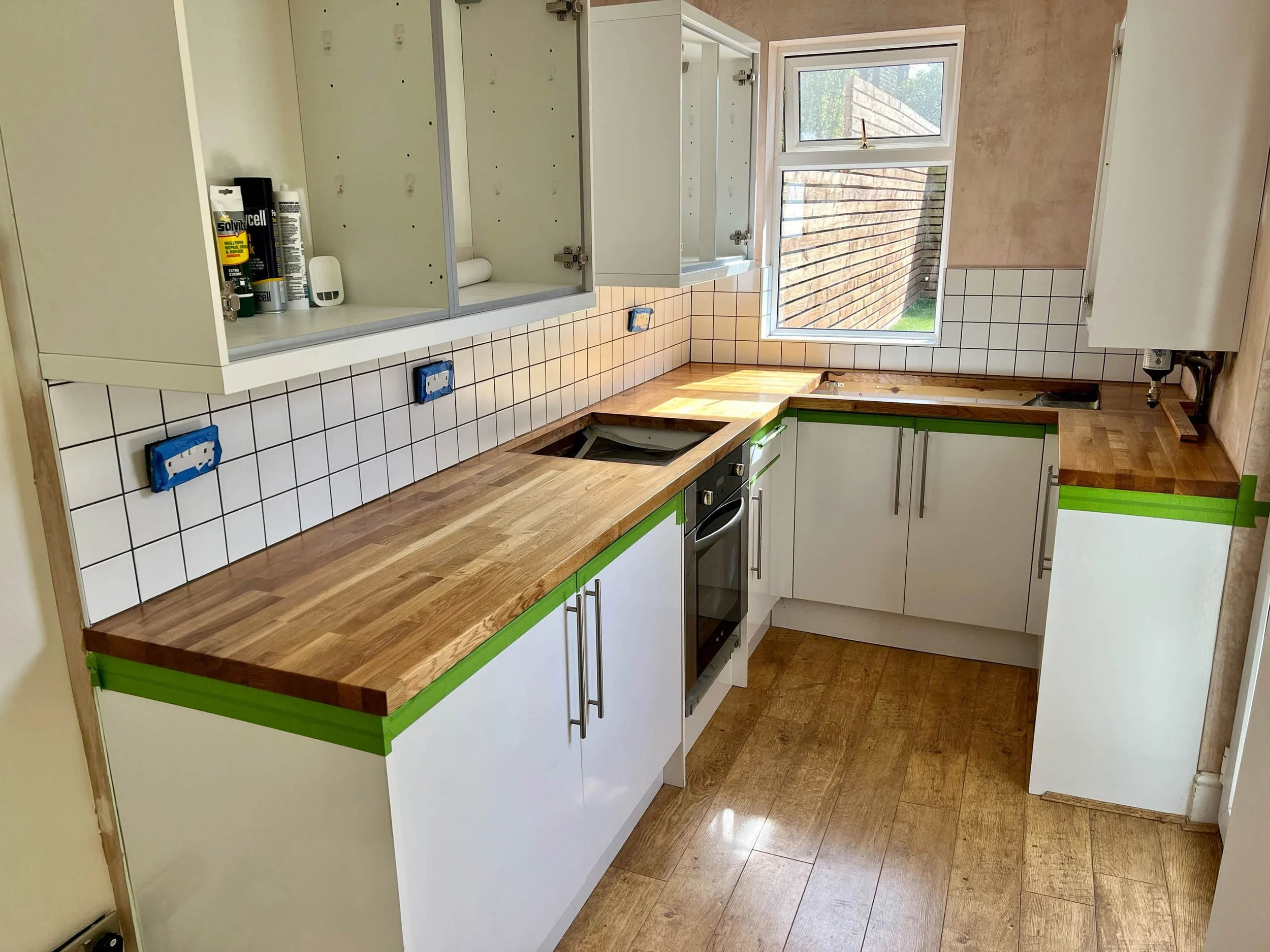 Wooden worktop renovation in Pudsey, Leeds.