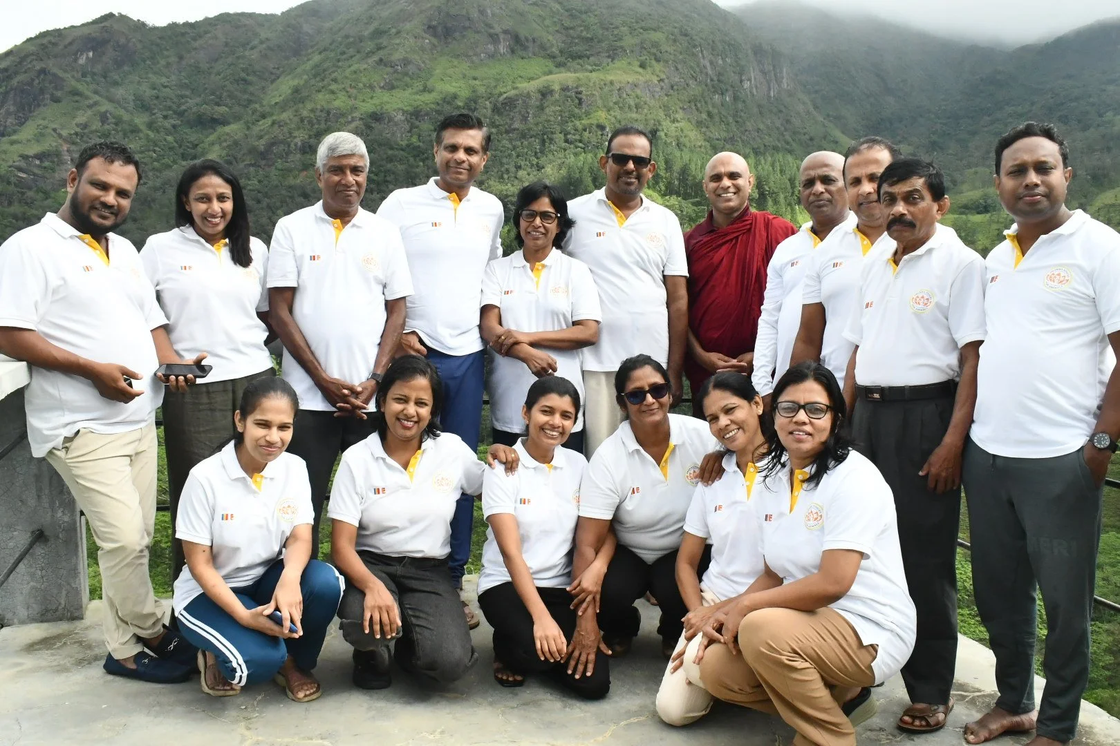 Regional Coordinators with DVA President Bhante Sathi at retreat in Sri Lanka in 2026.