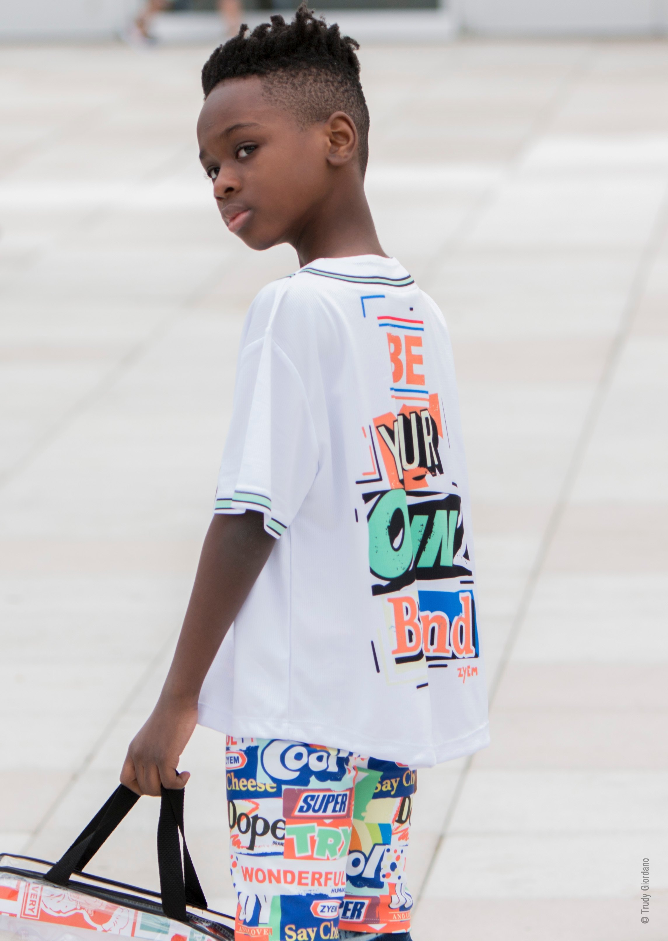boy looking over shoulder, ZYEM, children's fashion