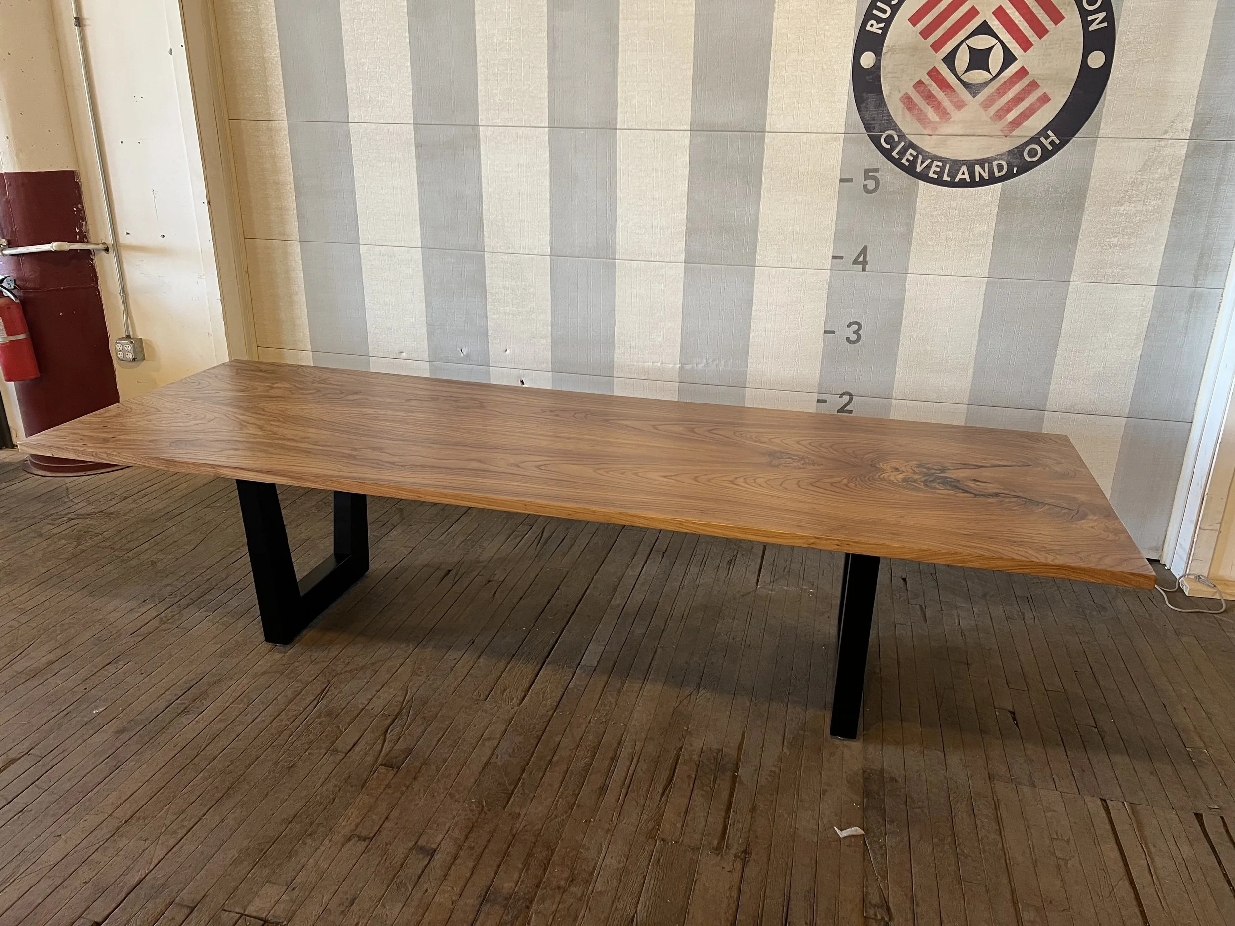 Dining Table with Black Metal Legs