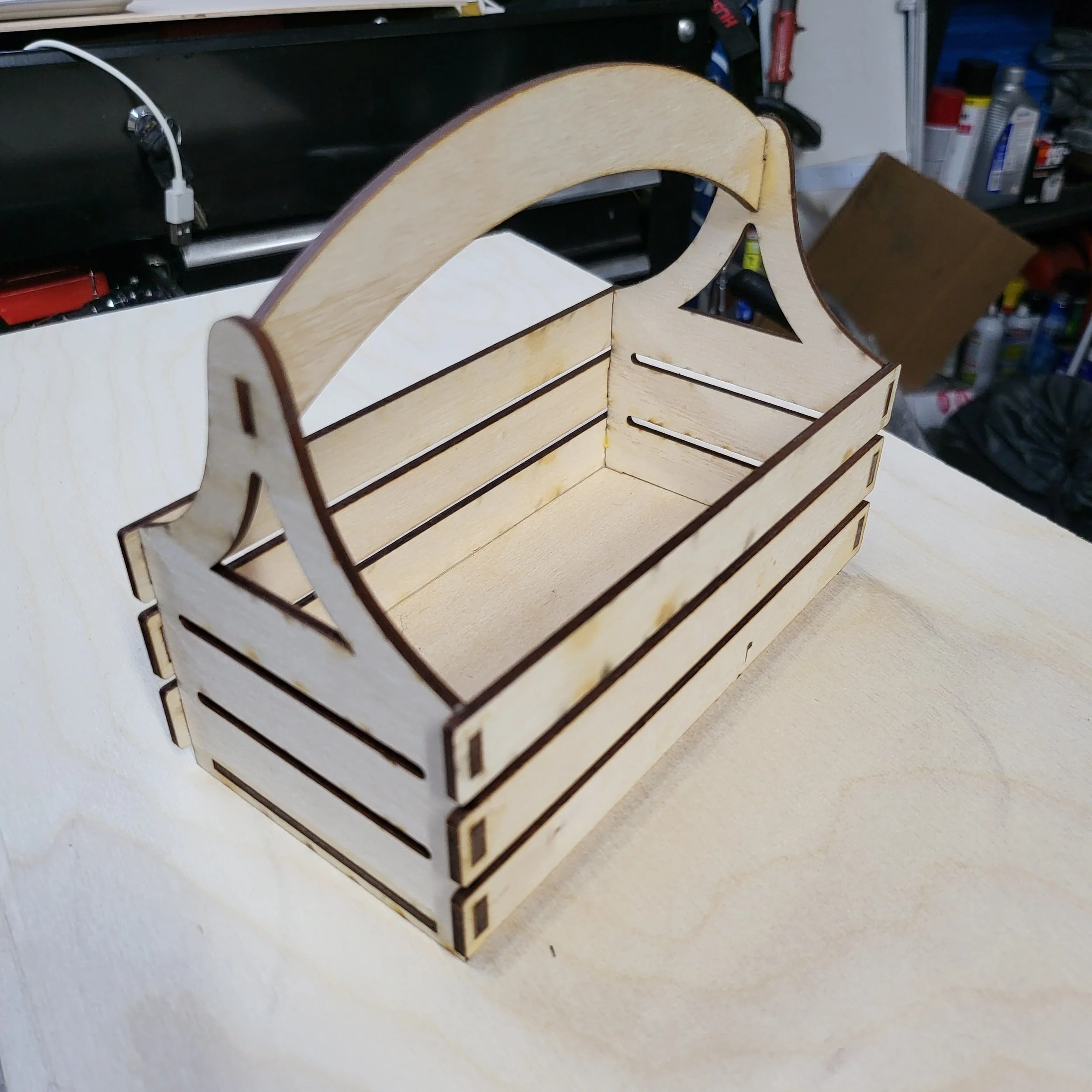 CUSTOM MADE CUT WOODEN BASKET(SMALL)