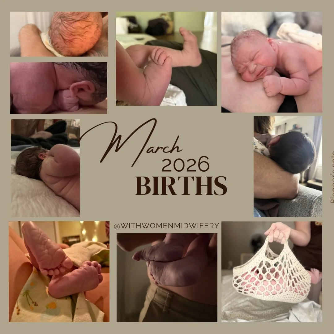 9 babes welcomed by midwife Jordan in March! Several February mamas spilled in to March, which made it a very busy month around WWM.

A second time mama who literally breezed right through her labor in straight denial. After a little under 3 hours of