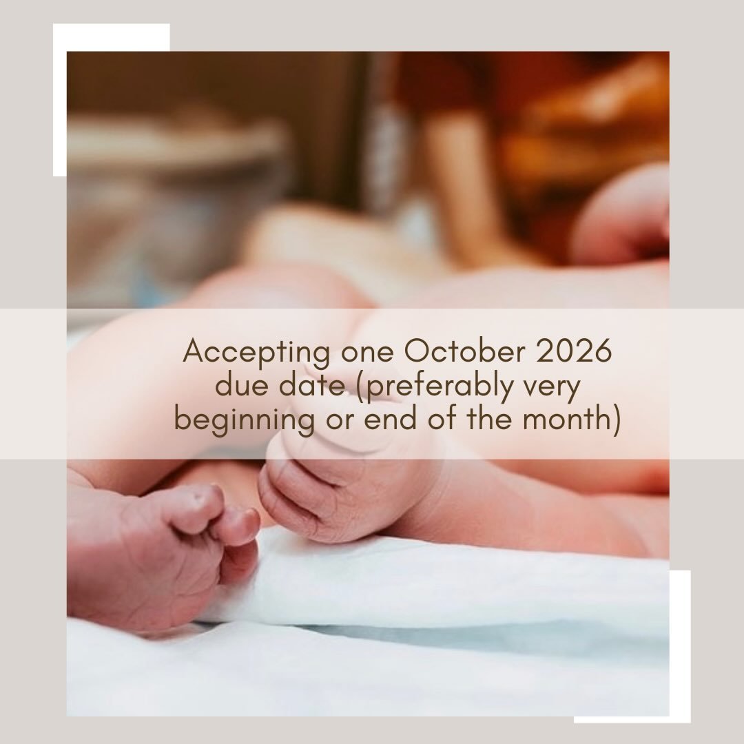 I&rsquo;ve had a slight change to my schedule and will be able to take one more client due October 2026 for select dates. 

Visit www.withwomenmidwifery.com or text/call 850-326-6066 to schedule a free consultation