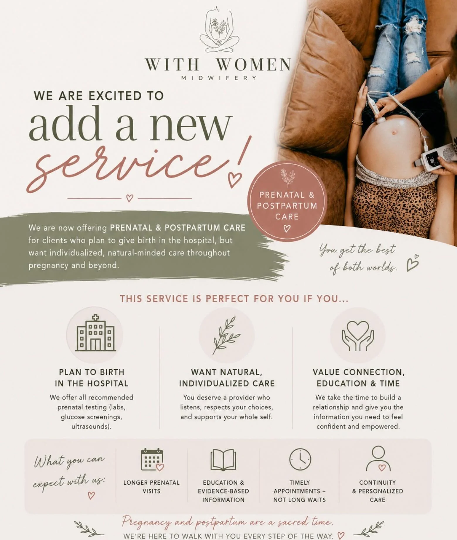 *NEW SERVICE ALERT*

Inspired by a sweet mama who called me last week seeking prenatal &amp; postpartum care. She desired individualized passionate care, but with the option to birth in the hospital. 
_________________________________________________