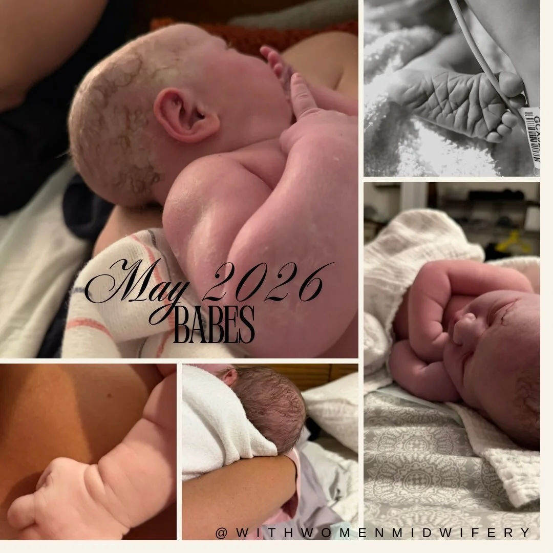 5 sweet WWM babes welcomed by Midwife Jordan in May. 

A third time mom who finally got the home birth she has desired. Listening to her body &amp; welcoming her baby after several weeks of prodromal labor with the incredible support of her husband. 